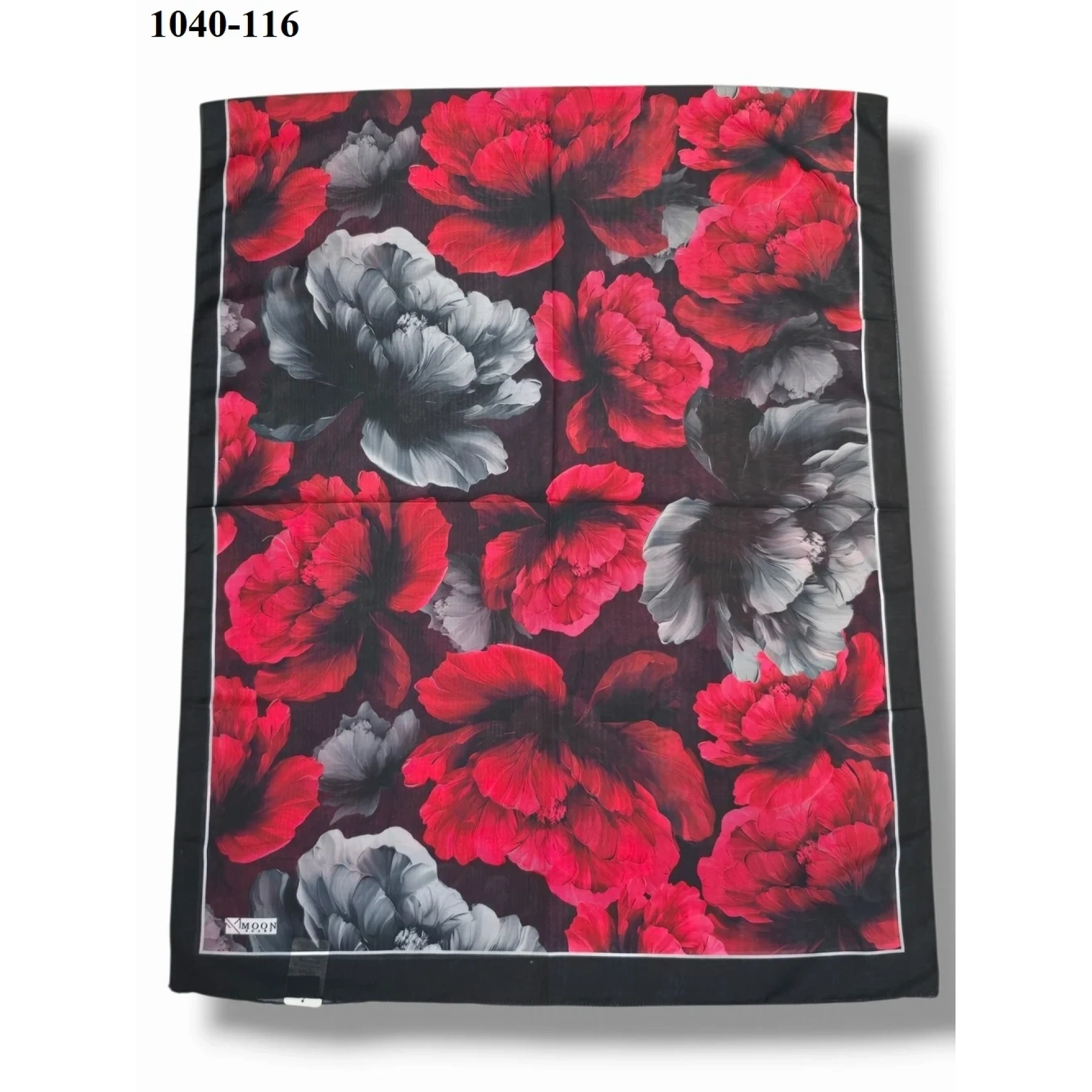 MoonScarf Soft Pamuk Şal (Siyah-Kırmızı) 1040-116
