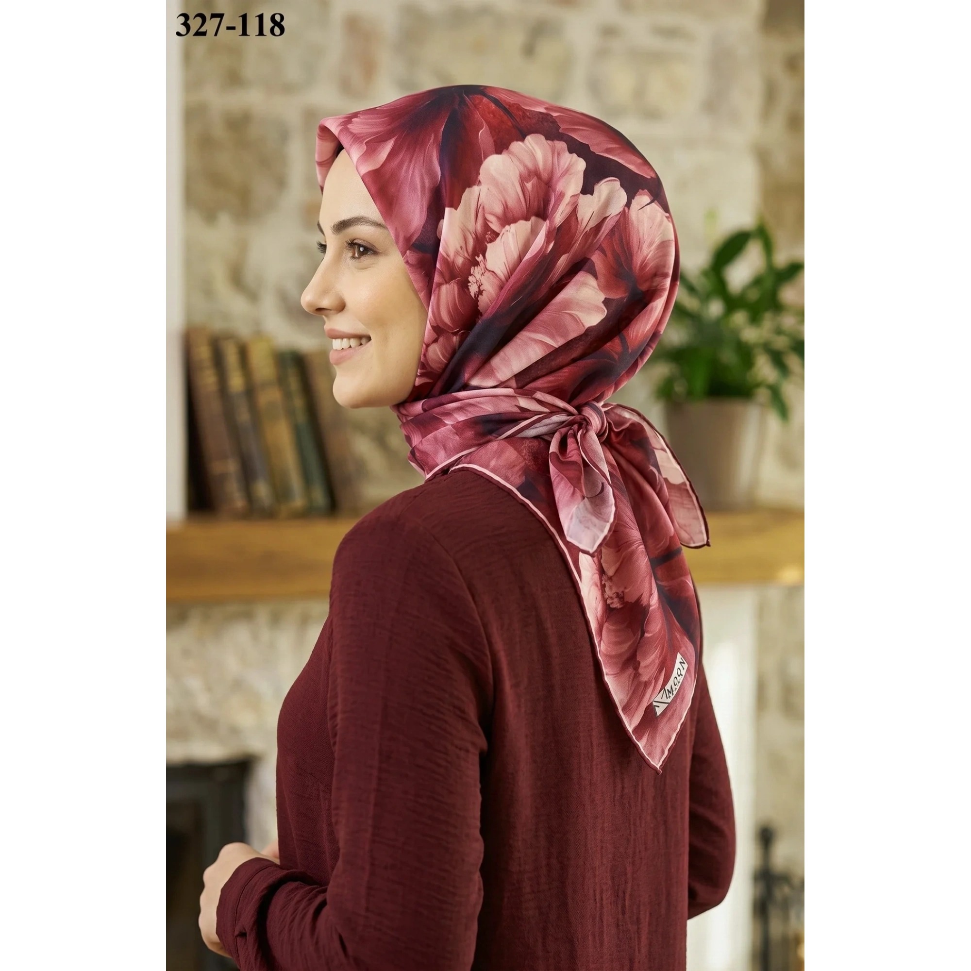 MoonScarf Soft Pamuk Eşarp (A. Bordo) 327-118