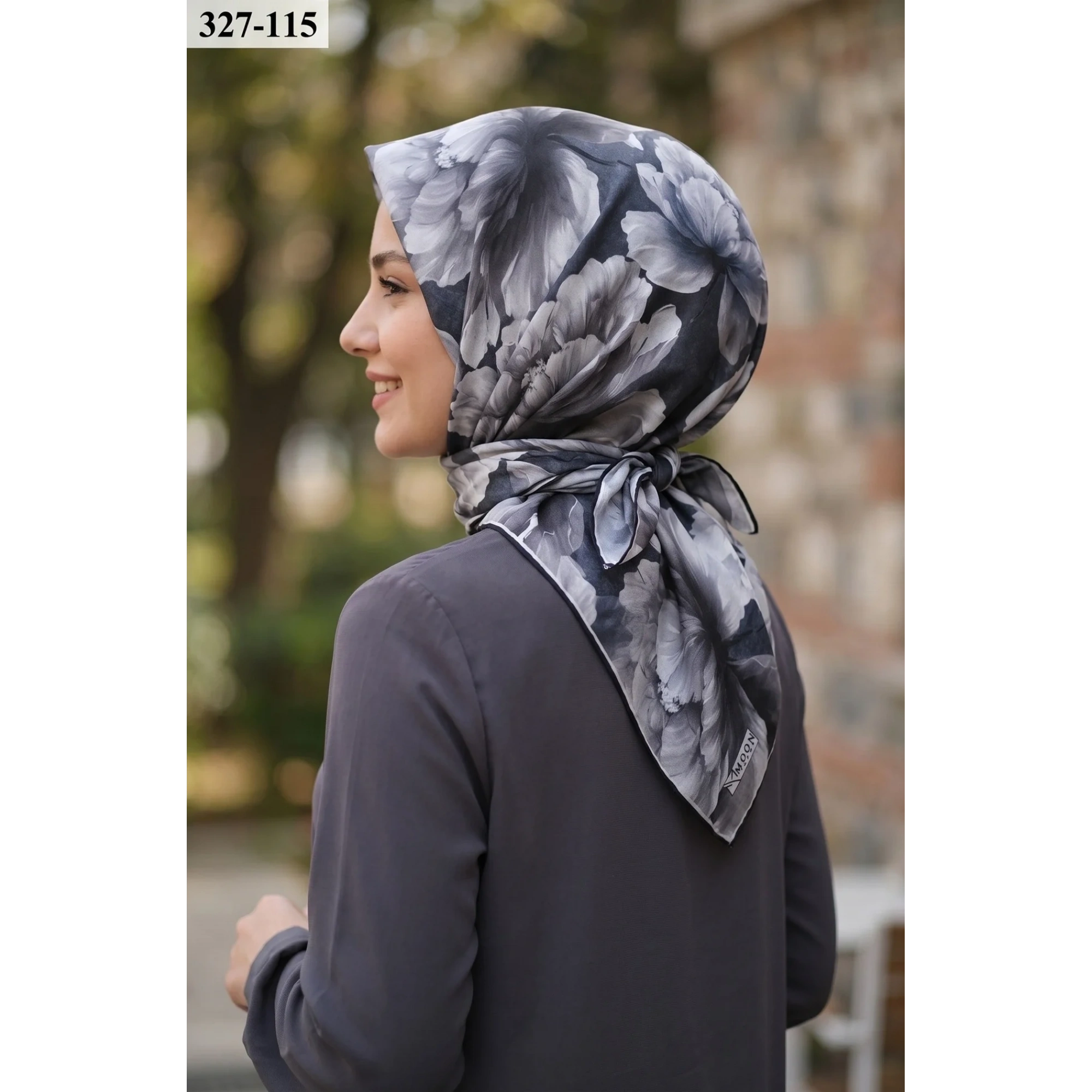 MoonScarf Soft Pamuk Eşarp (Gri) 327-115