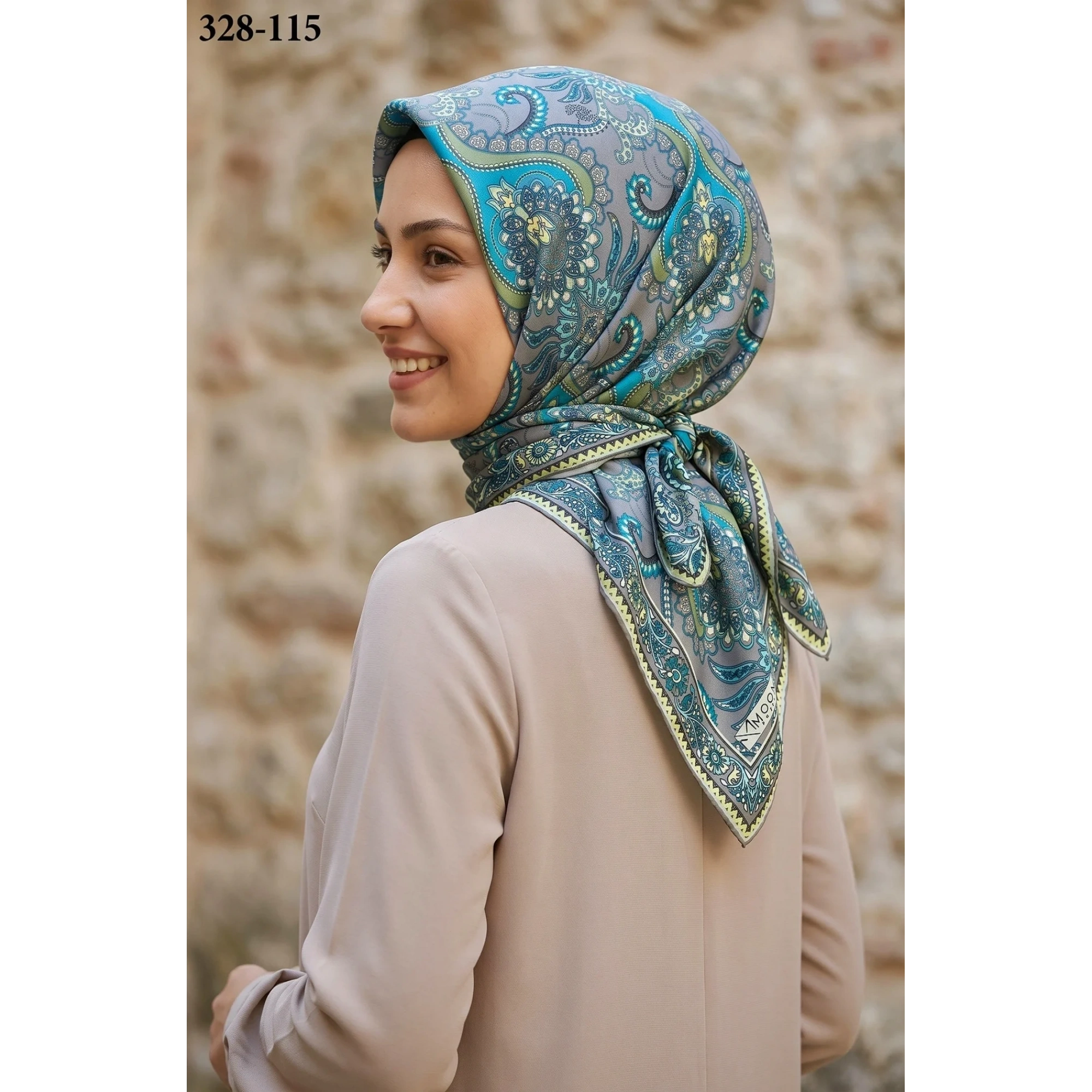 MoonScarf Soft Pamuk Eşarp (Gri) 328-115