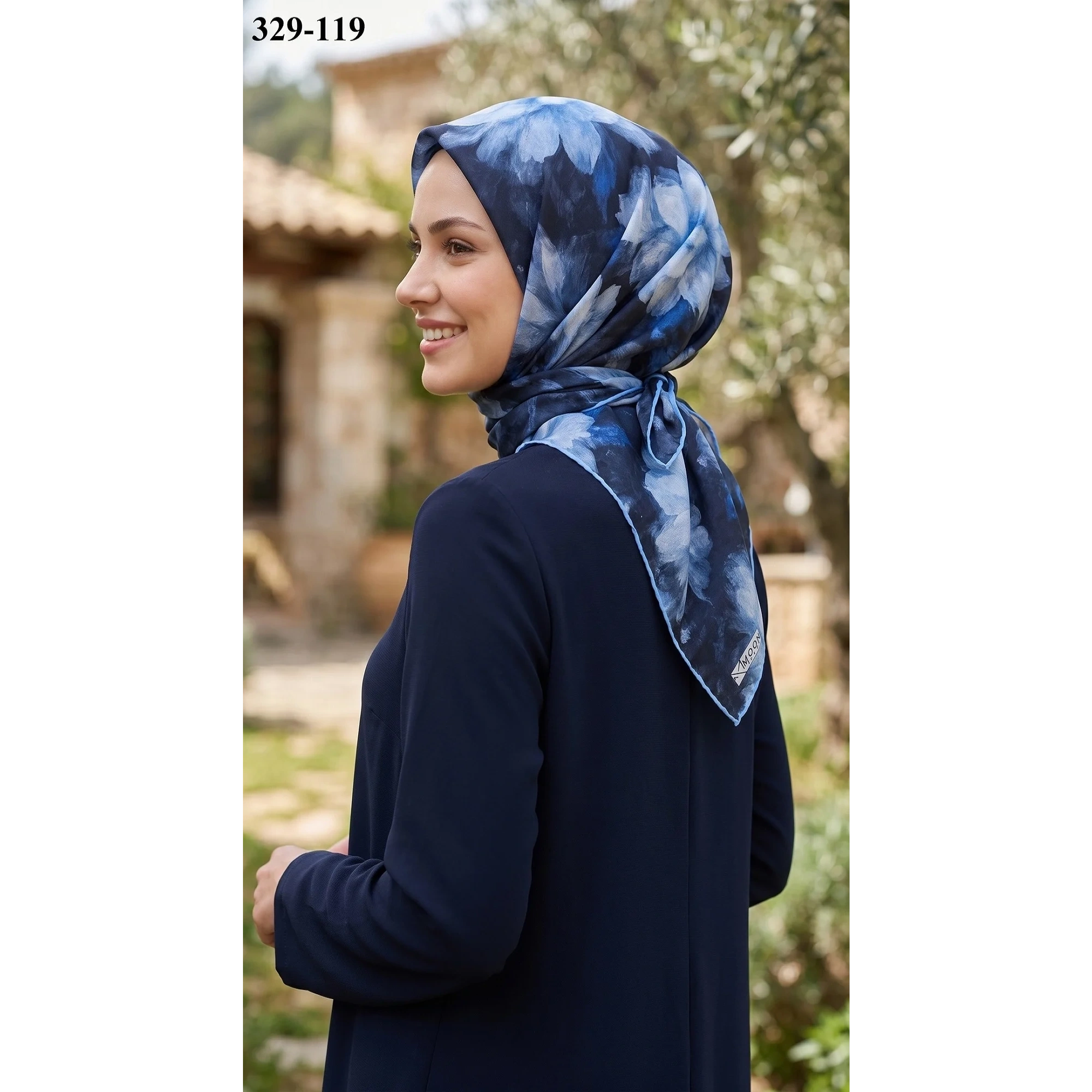 MoonScarf Soft Pamuk Eşarp (Lacivert Mavi) 329-119