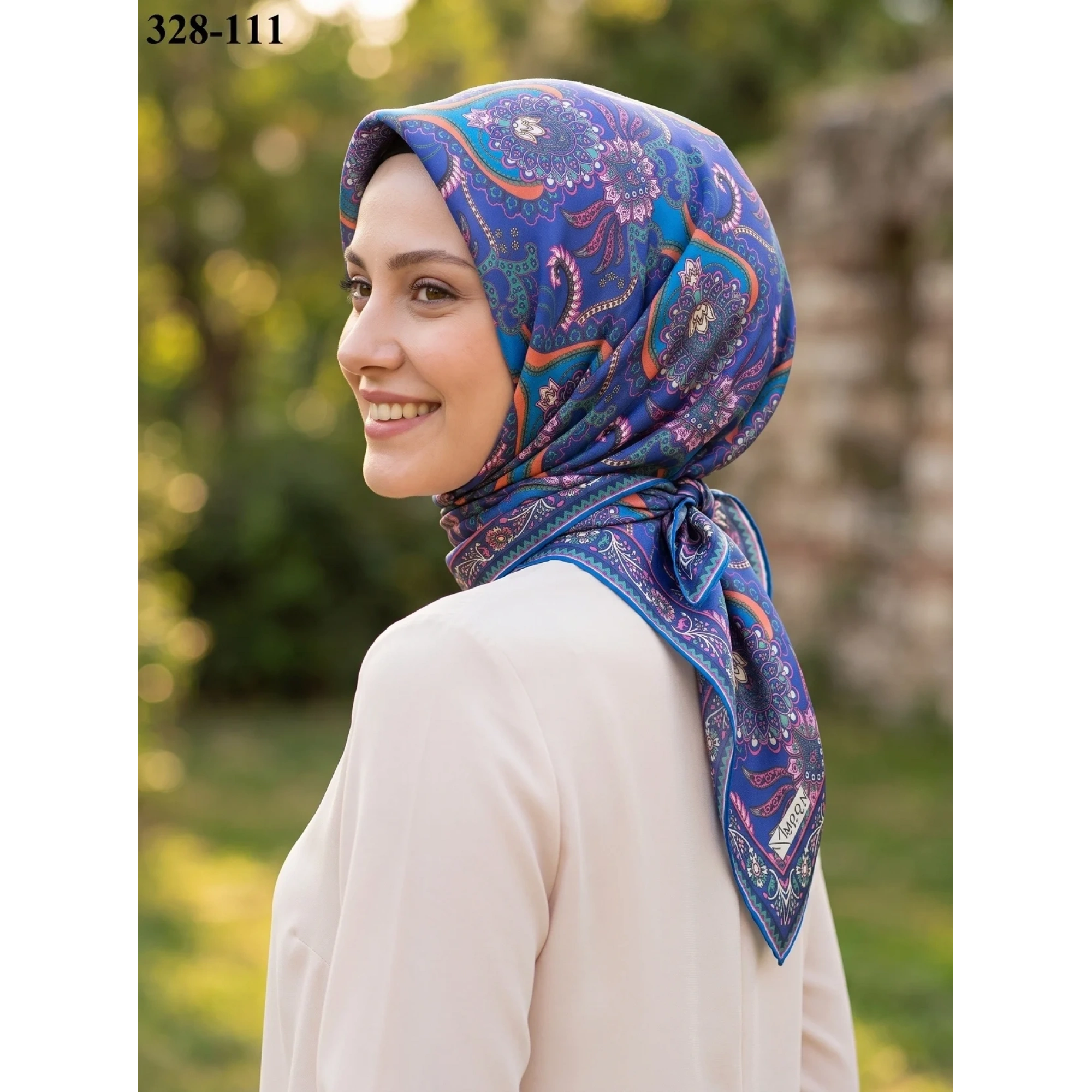 MoonScarf Soft Pamuk Eşarp (Mavi) 328-111