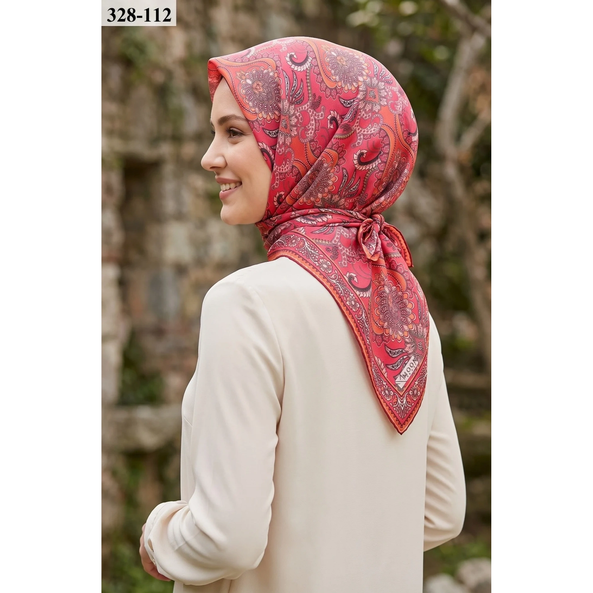 MoonScarf Soft Pamuk Eşarp (Mercan) 328-112