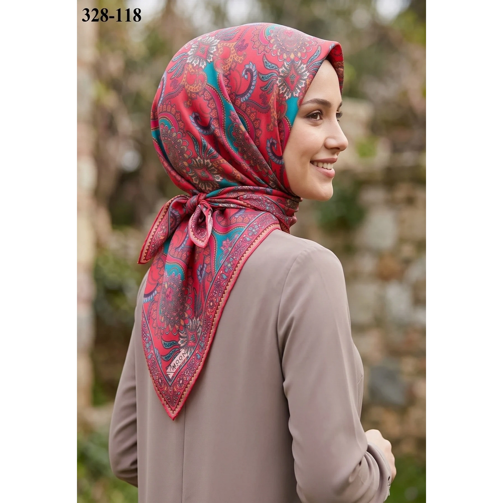 MoonScarf Soft Pamuk Eşarp (Mercan) 328-118