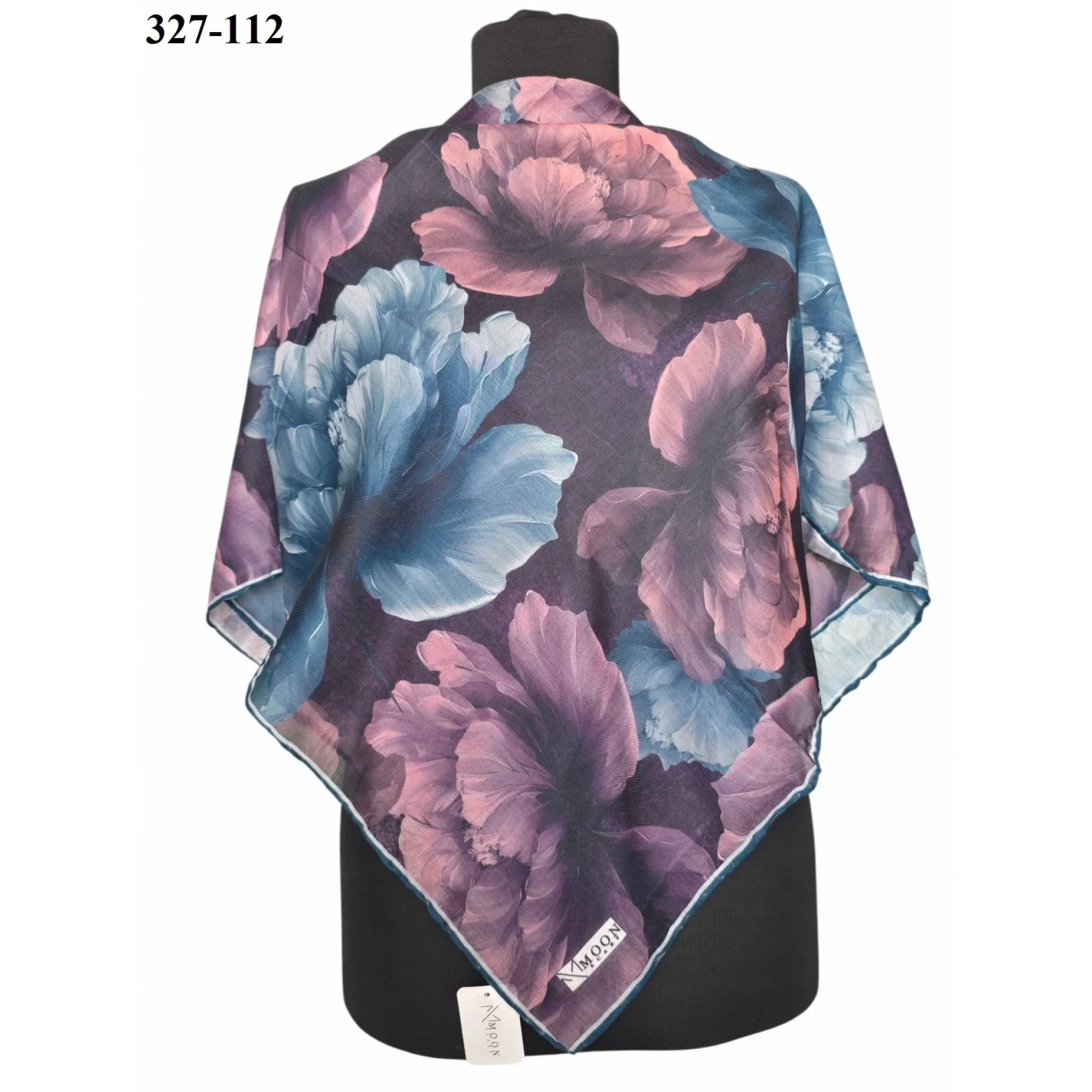 MoonScarf Soft Pamuk Eşarp (Mor - Petrol) 327-112
