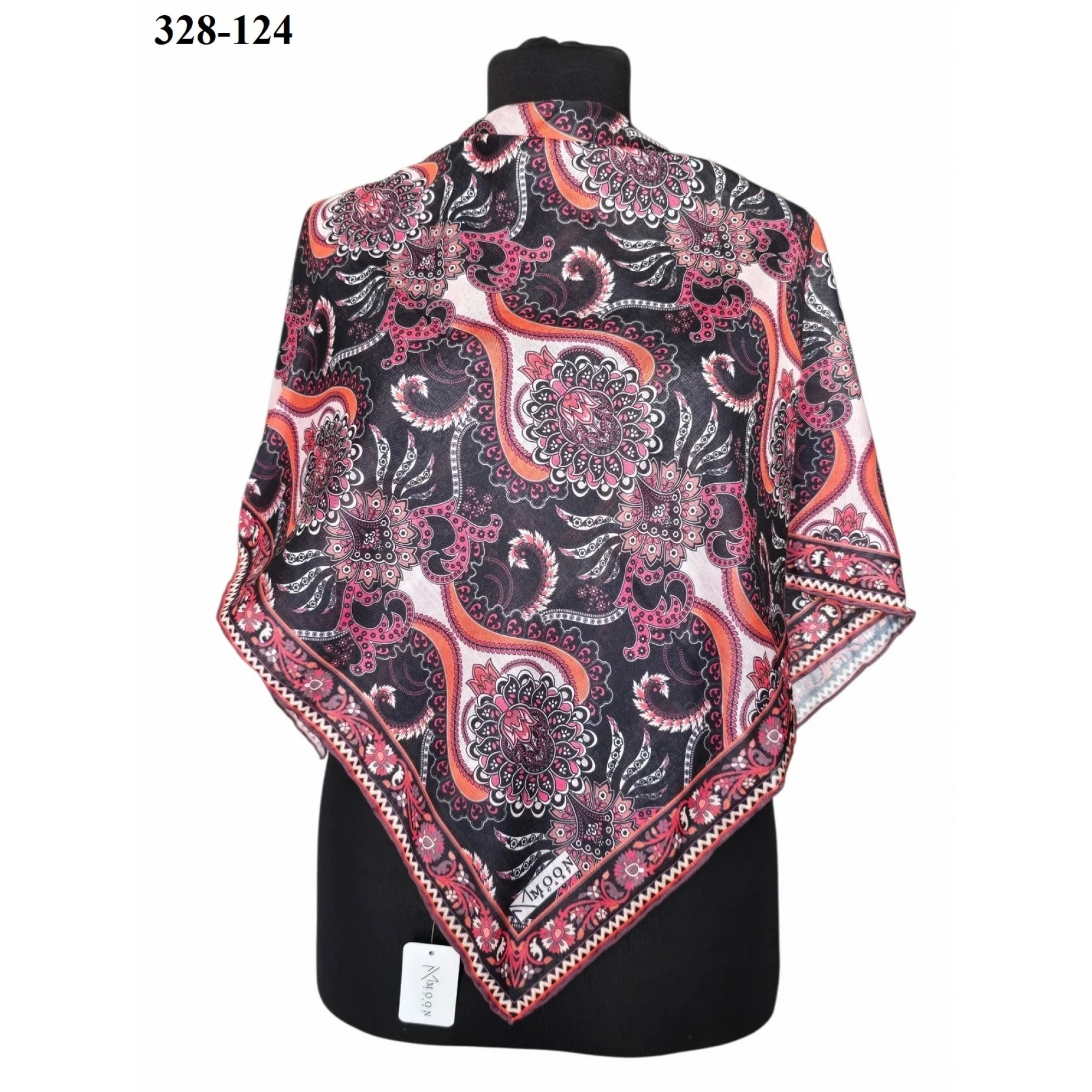 MoonScarf Soft Pamuk Eşarp (Siyah) 328-124