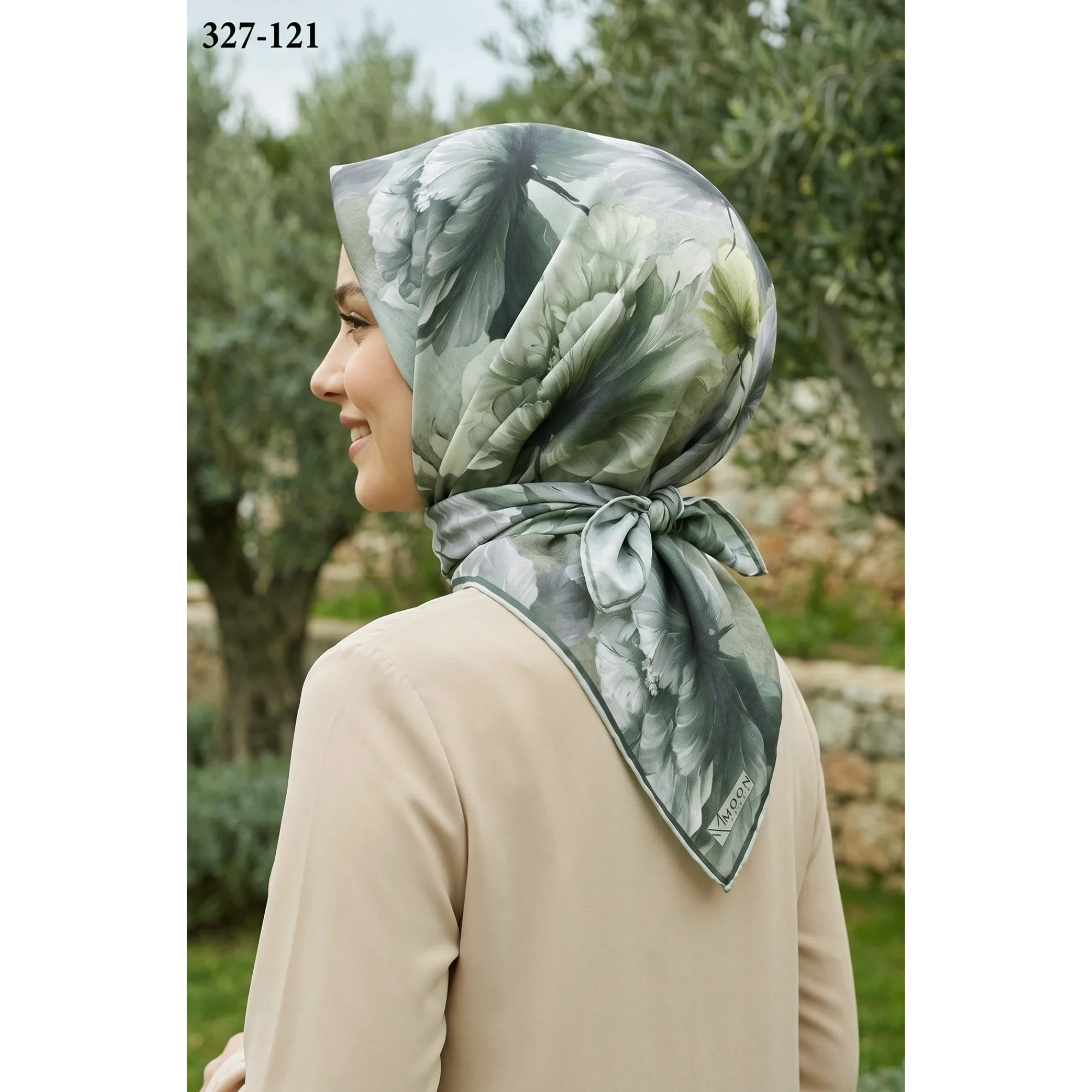 MoonScarf Soft Pamuk Eşarp (Yeşil) 327-121
