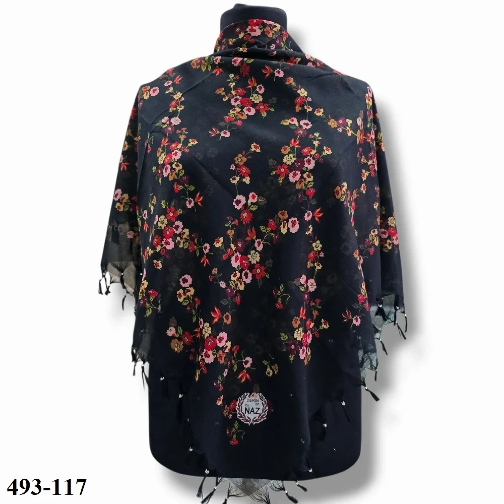 Naz Desenli Sökme Boncuklu Eşarp 493-117