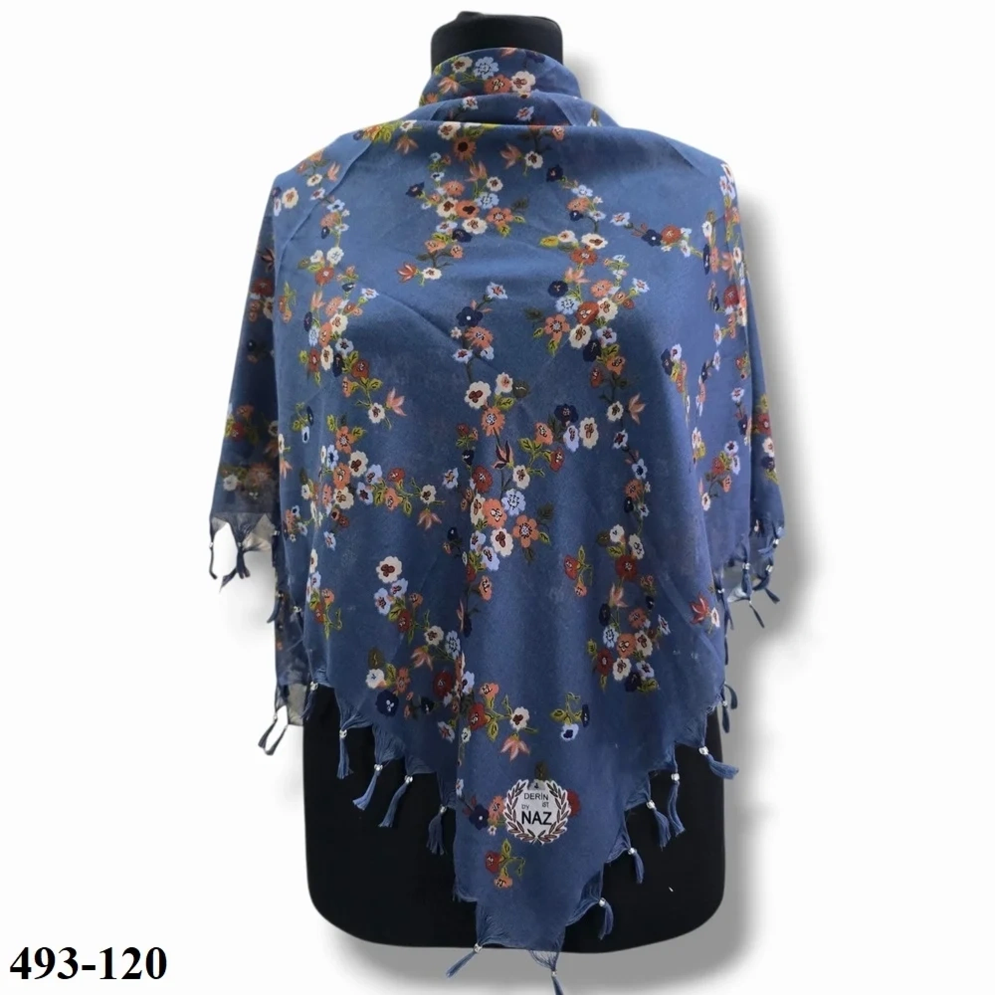Naz Desenli Sökme Boncuklu Eşarp 493-120