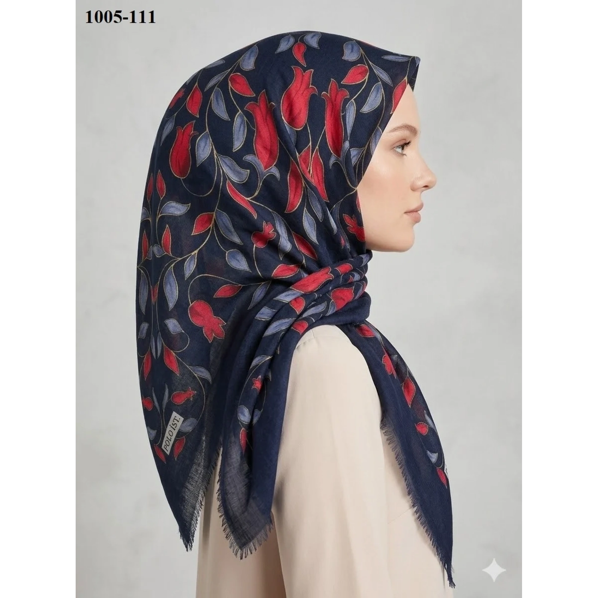 Polo İst Desenli Flamlı Pamuk Eşarp 1005-111