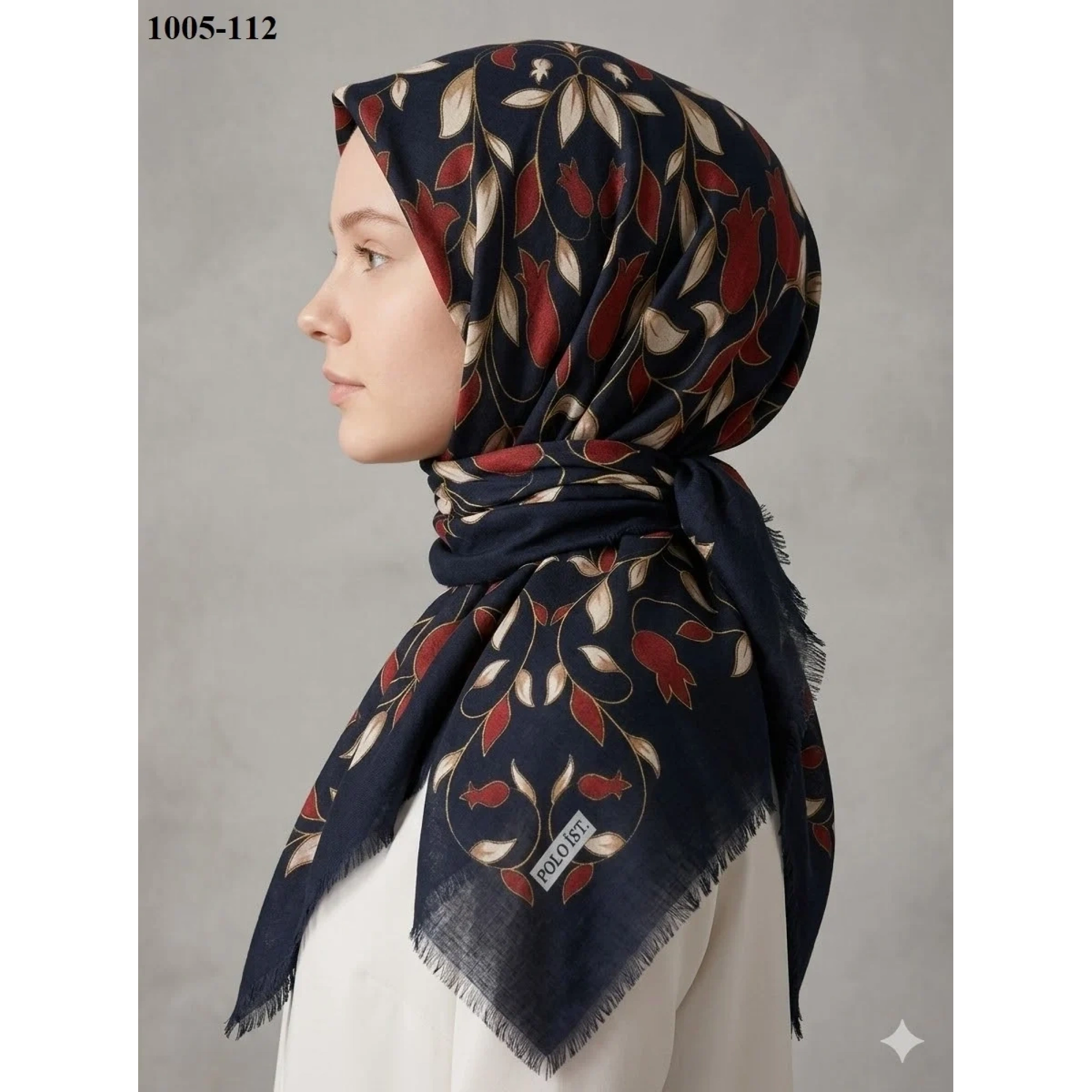 Polo İst Desenli Flamlı Pamuk Eşarp 1005-112