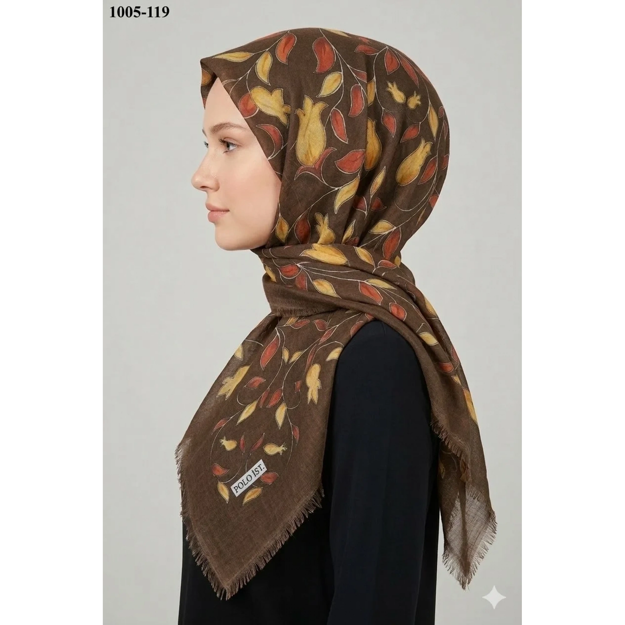 Polo İst Desenli Flamlı Pamuk Eşarp 1005-119
