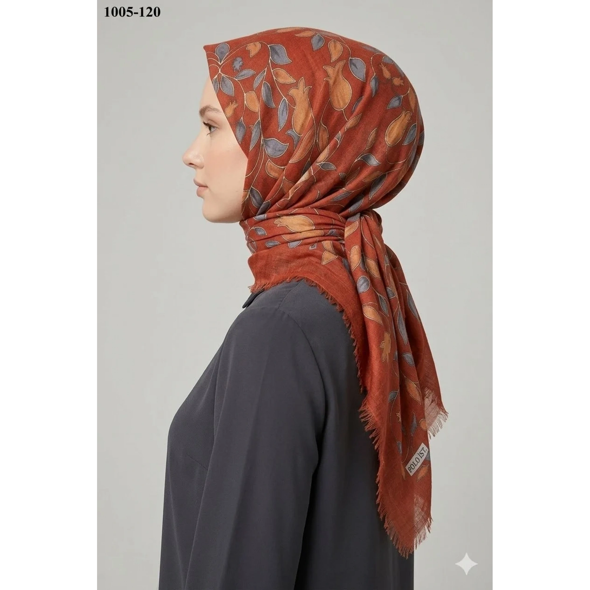 Polo İst Desenli Flamlı Pamuk Eşarp 1005-120