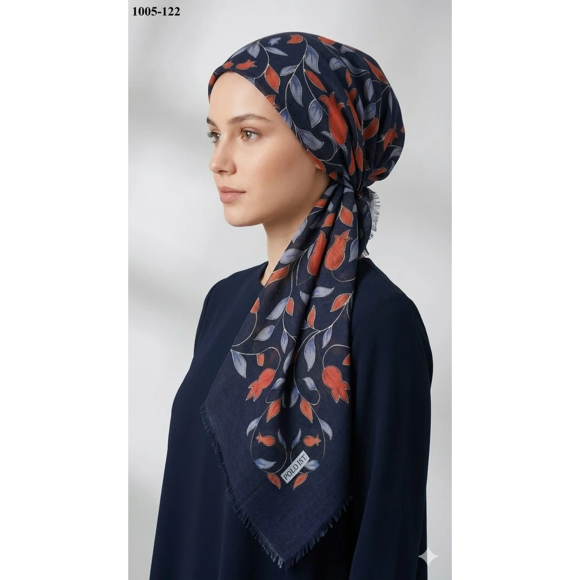 Polo İst Desenli Flamlı Pamuk Eşarp 1005-122