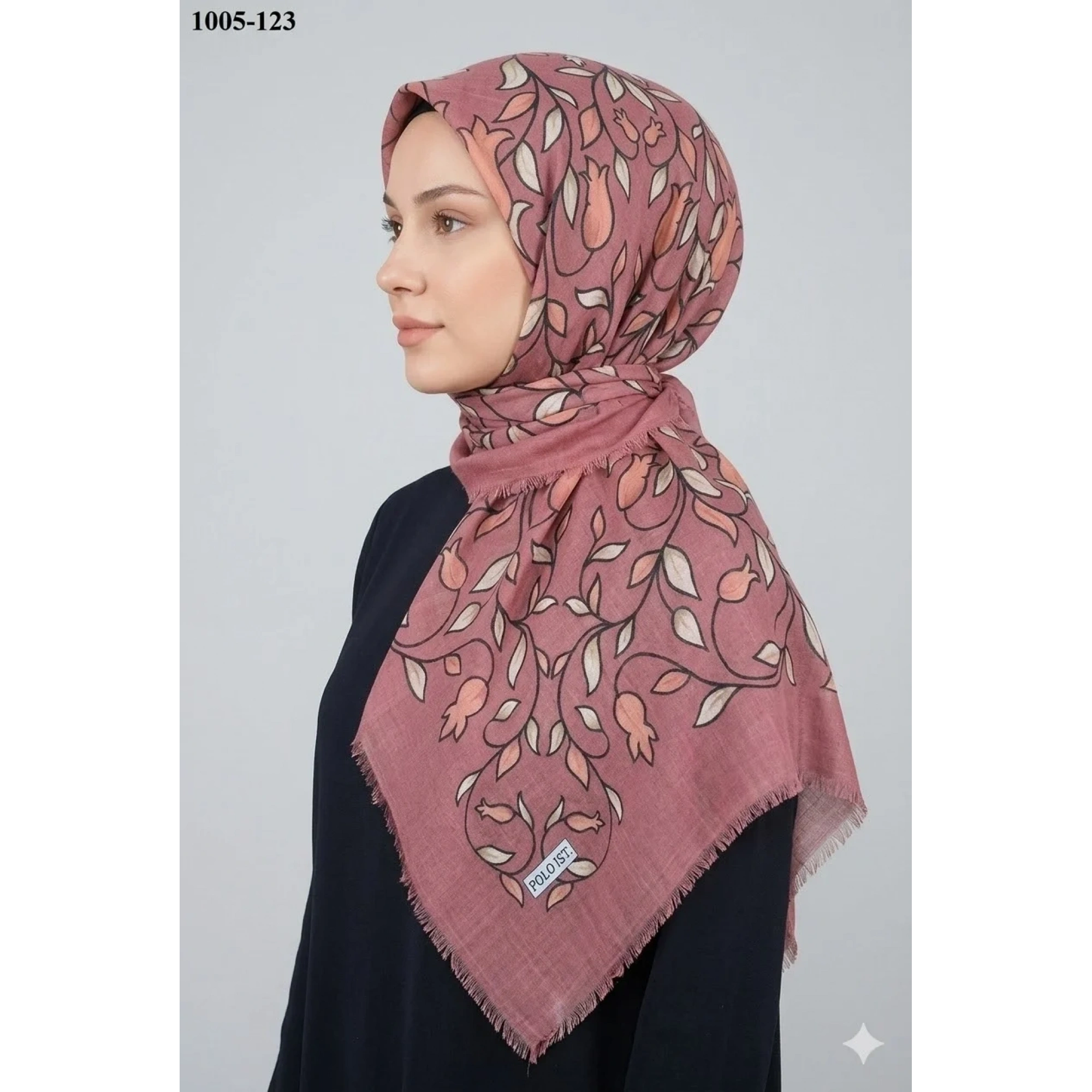 Polo İst Desenli Flamlı Pamuk Eşarp 1005-123