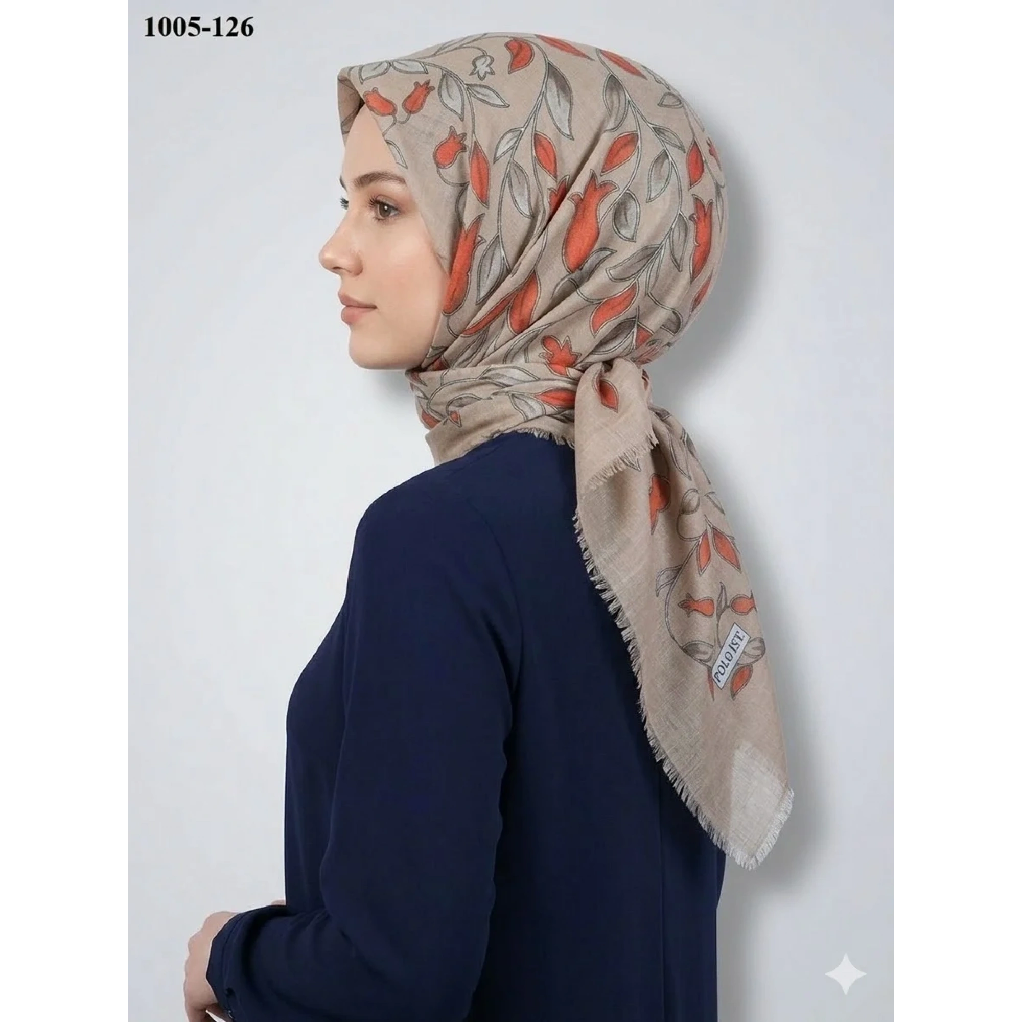 Polo İst Desenli Flamlı Pamuk Eşarp 1005-126
