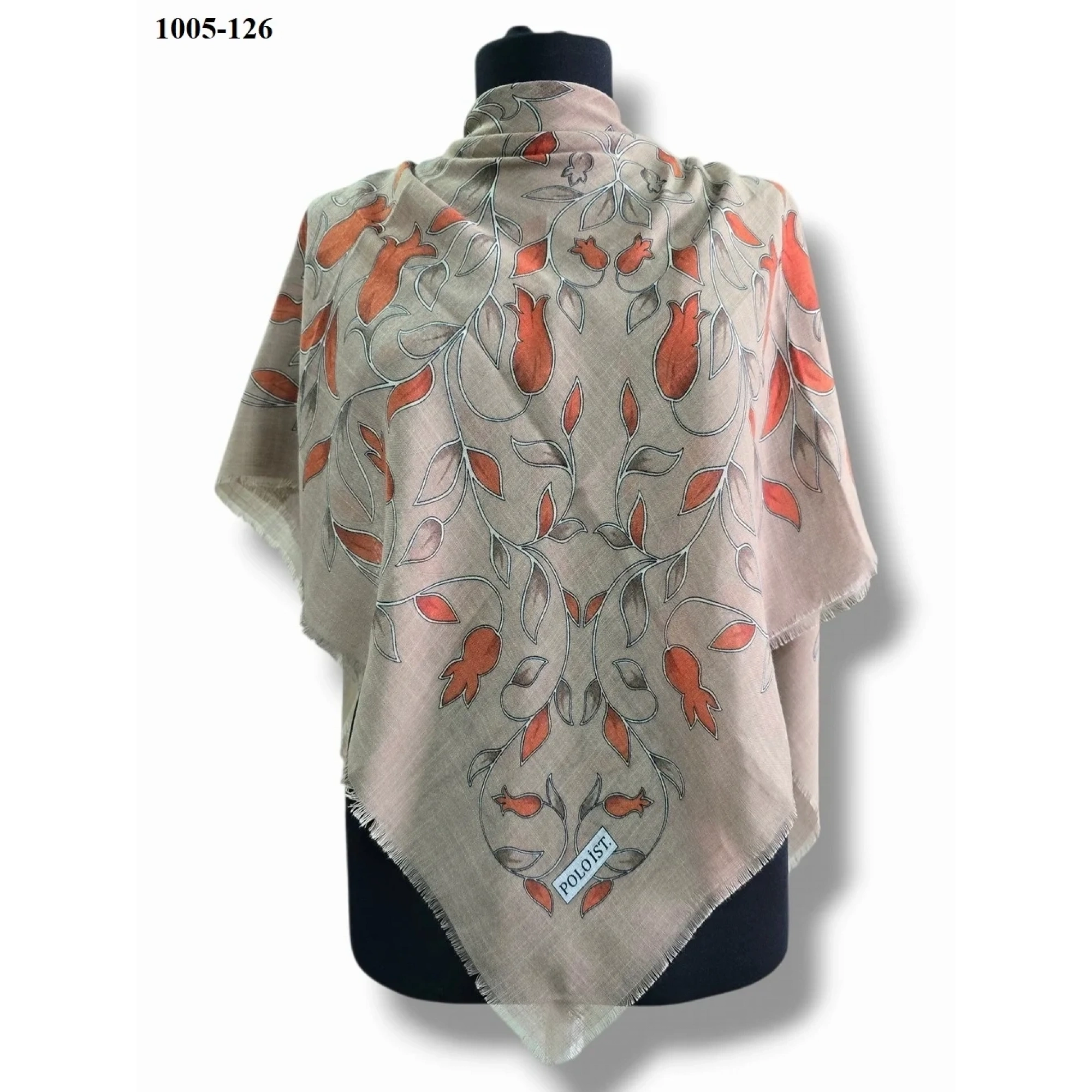 Polo İst Desenli Flamlı Pamuk Eşarp 1005-126