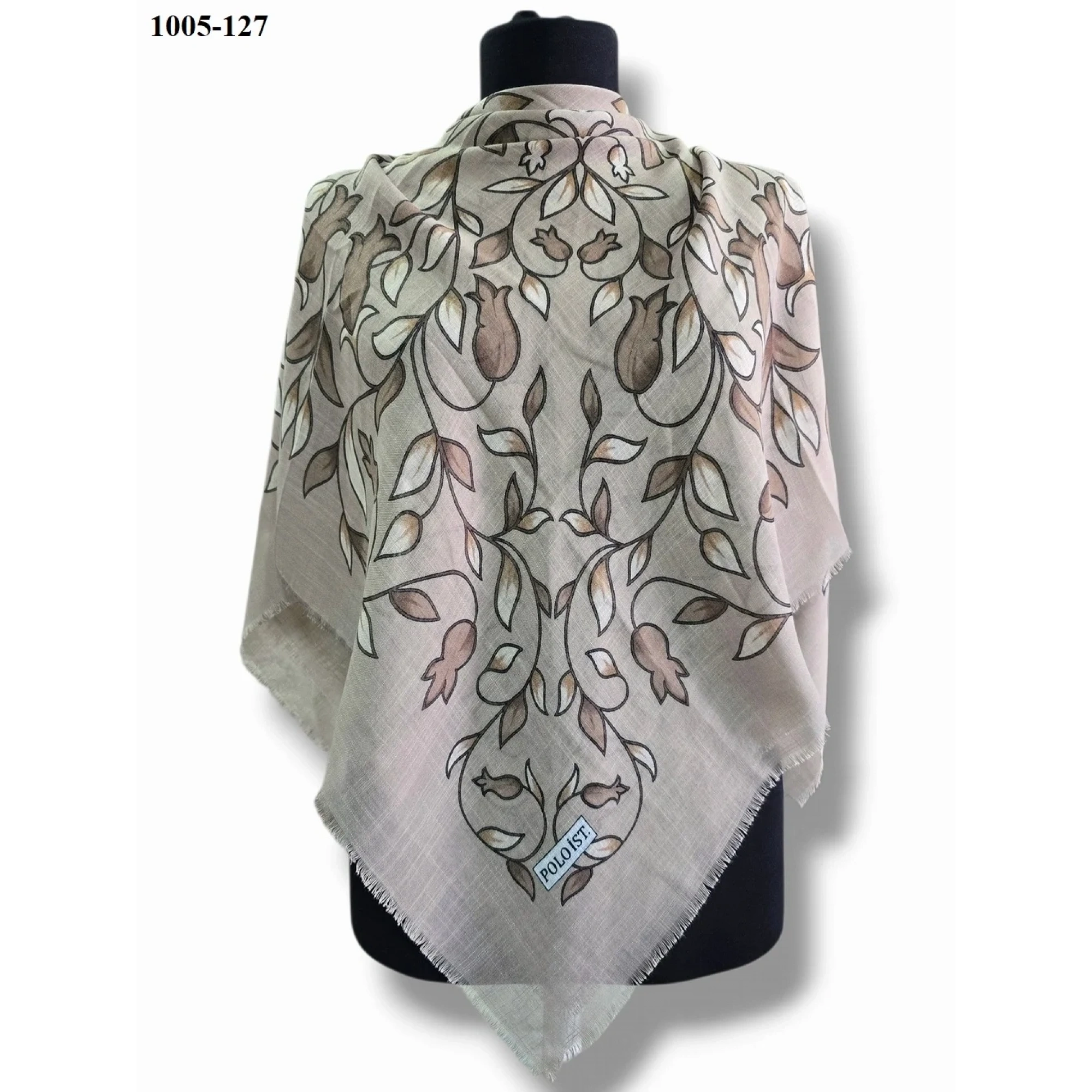 Polo İst Desenli Flamlı Pamuk Eşarp 1005-127