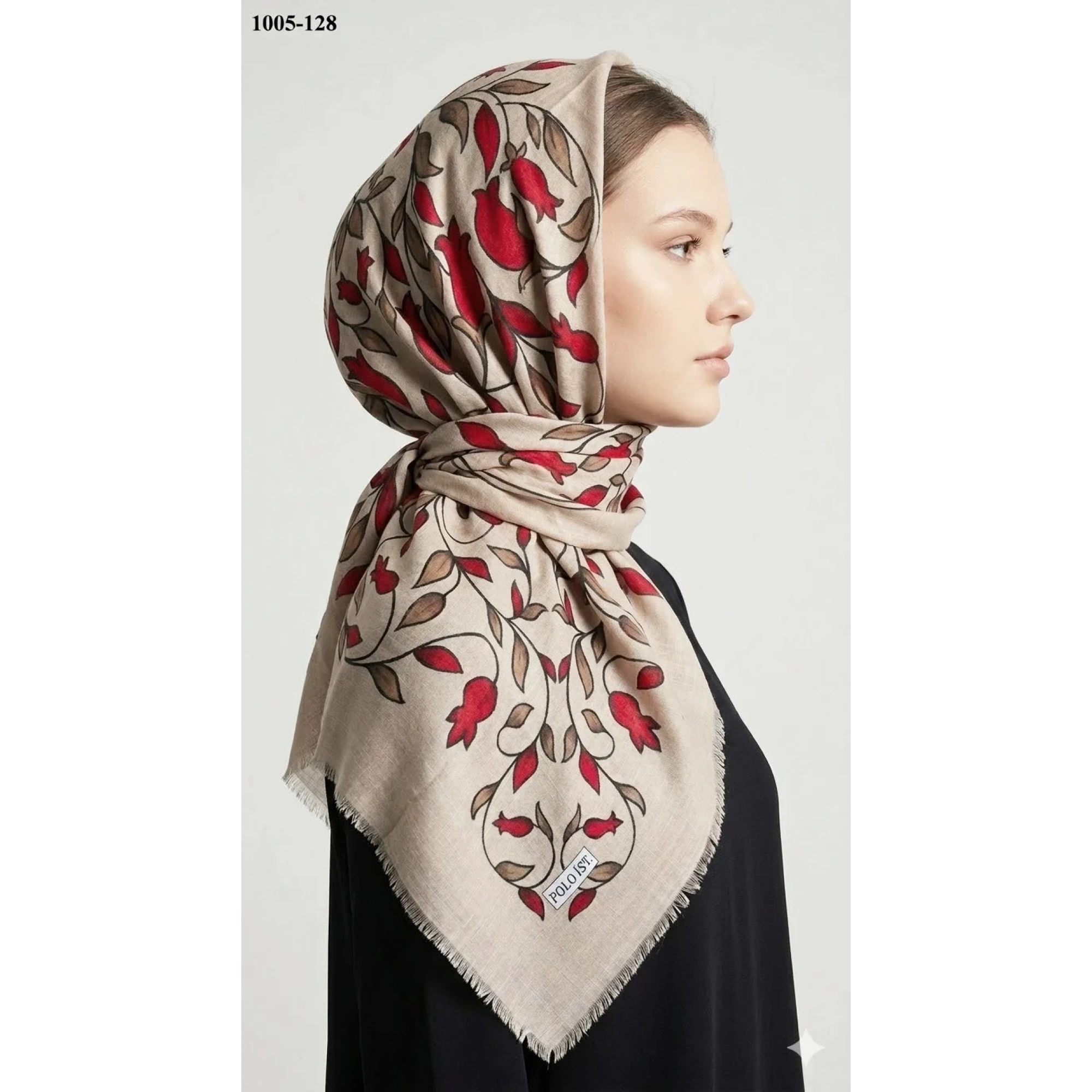 Polo İst Desenli Flamlı Pamuk Eşarp 1005-128