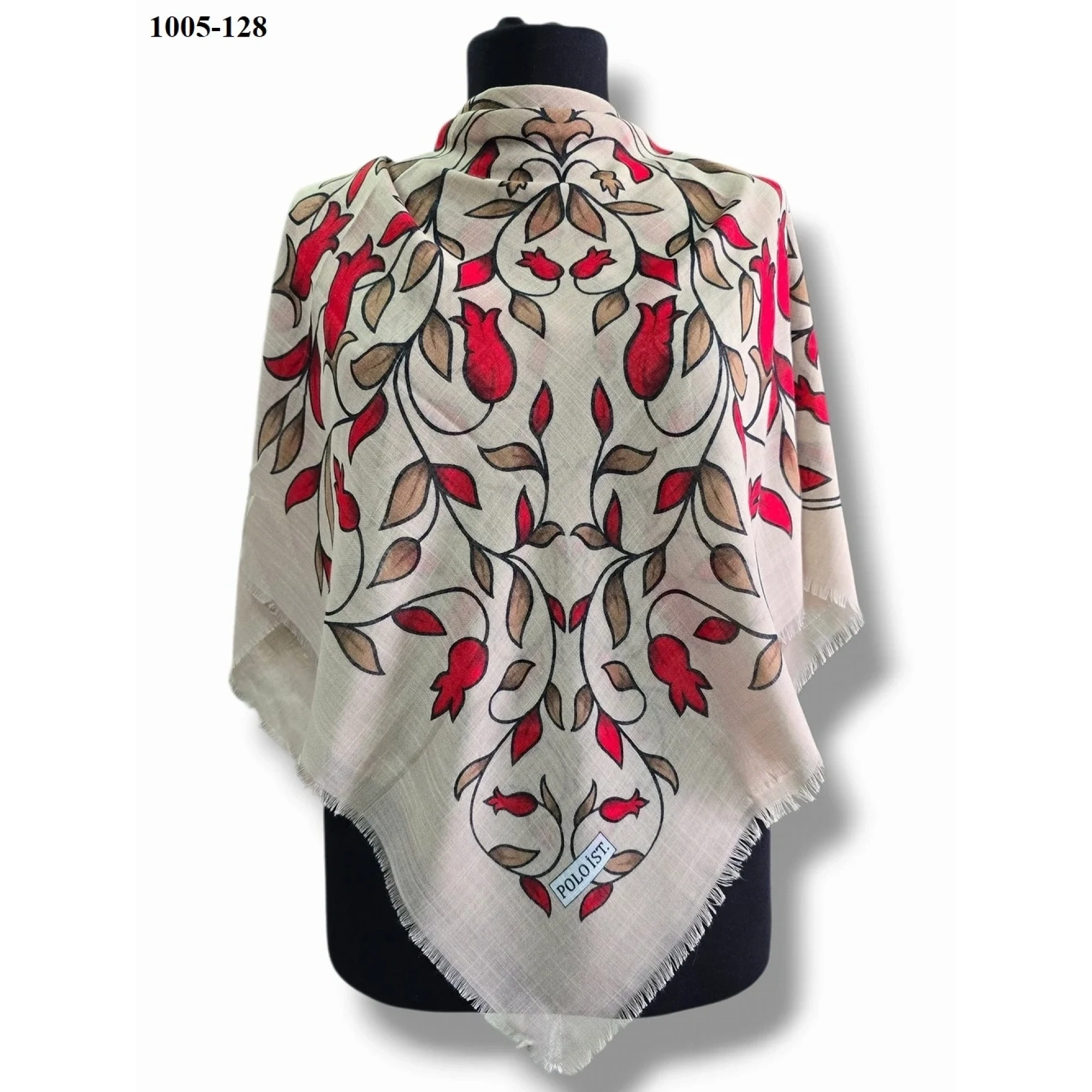 Polo İst Desenli Flamlı Pamuk Eşarp 1005-128