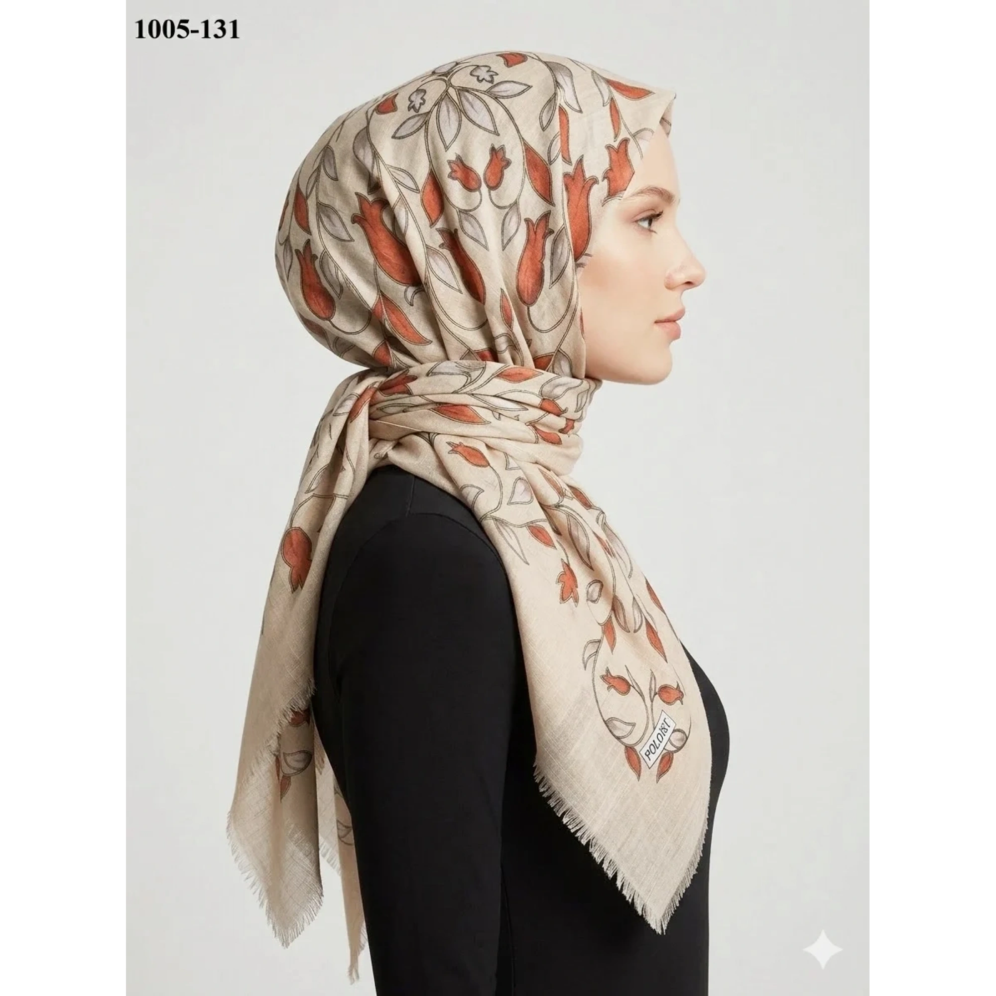 Polo İst Desenli Flamlı Pamuk Eşarp 1005-131