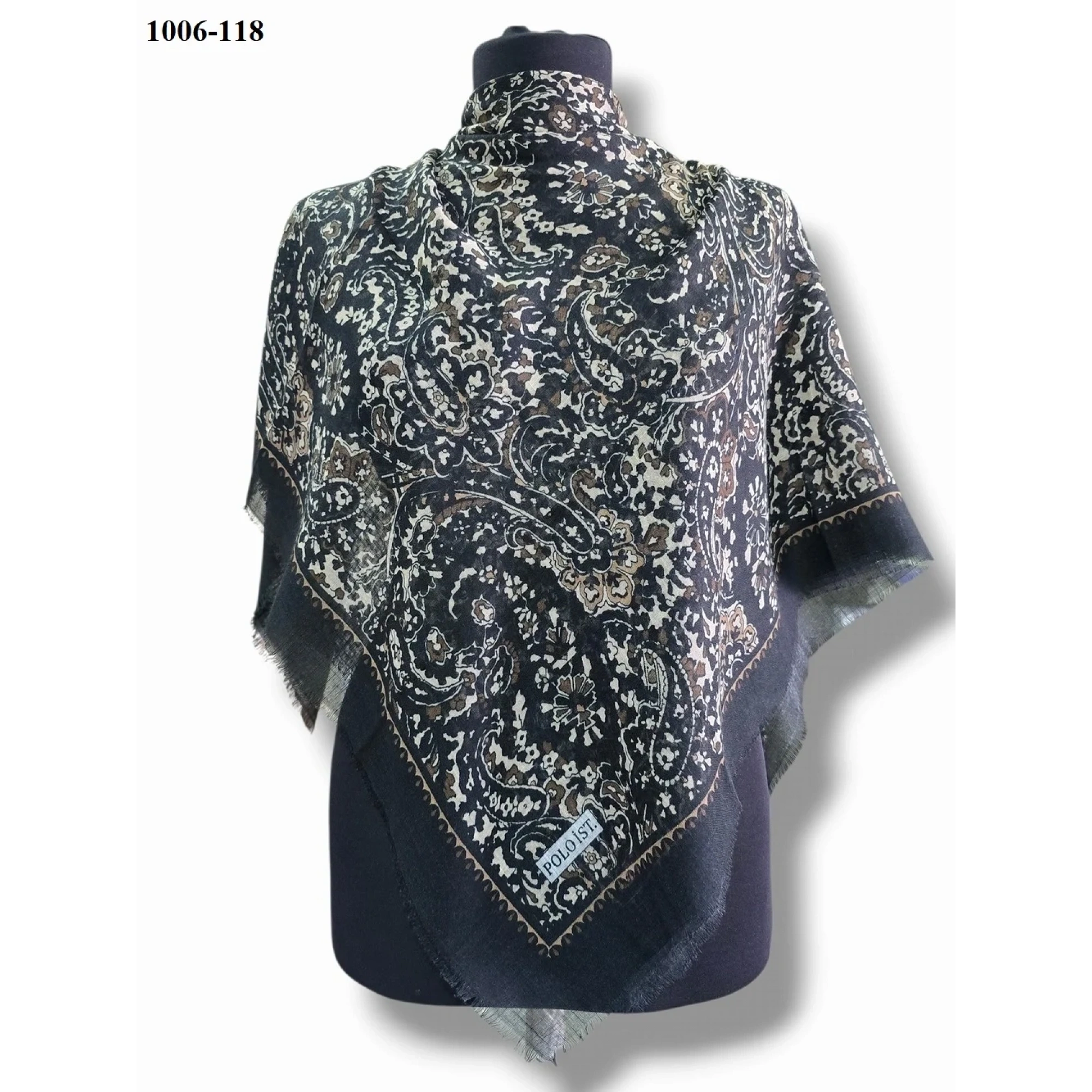 Polo İst Desenli Flamlı Pamuk Eşarp 1006-118