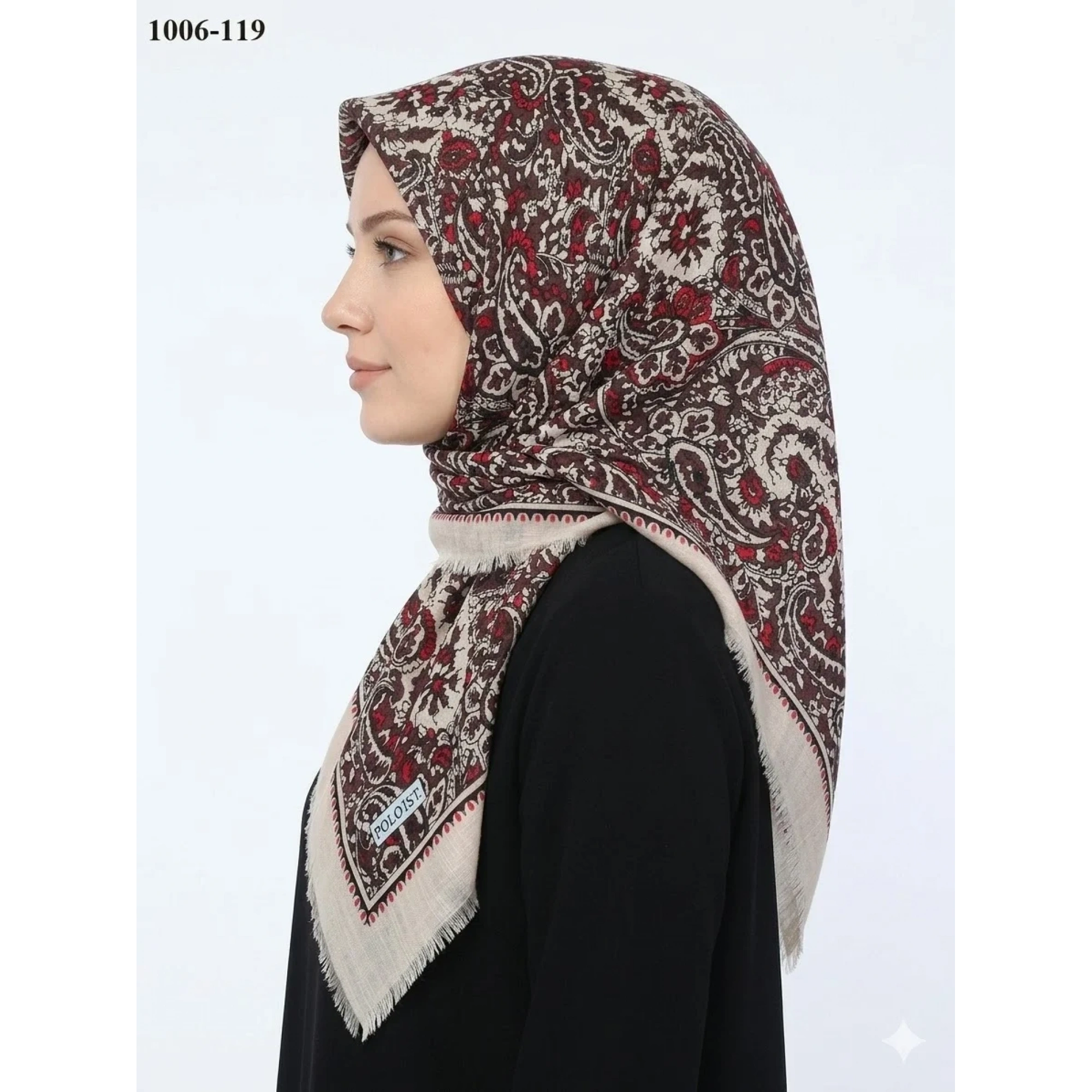 Polo İst Desenli Flamlı Pamuk Eşarp 1006-119