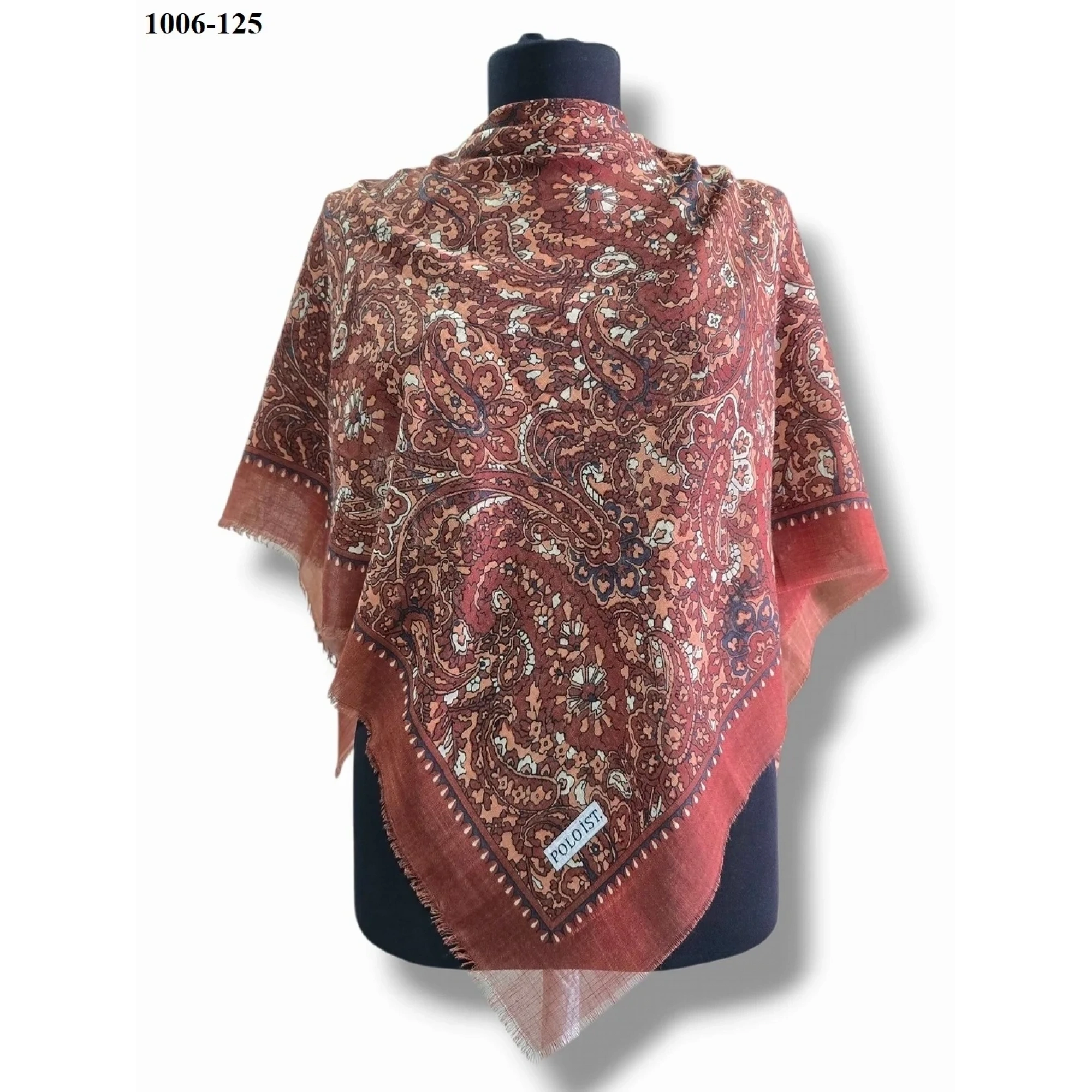 Polo İst Desenli Flamlı Pamuk Eşarp 1006-125