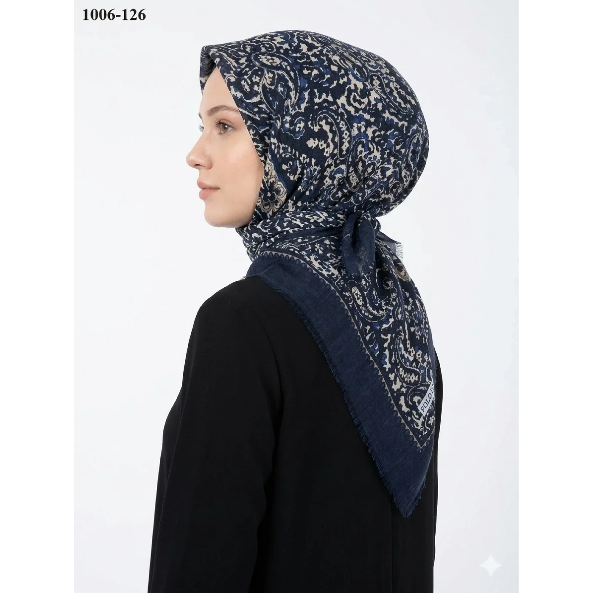 Polo İst Desenli Flamlı Pamuk Eşarp 1006-126