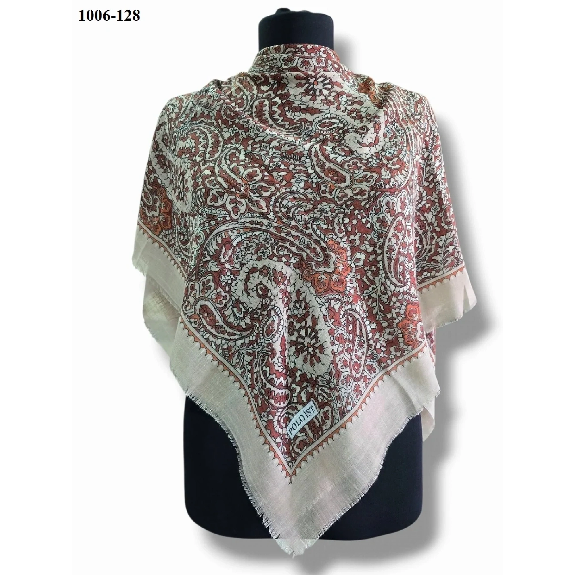 Polo İst Desenli Flamlı Pamuk Eşarp 1006-128