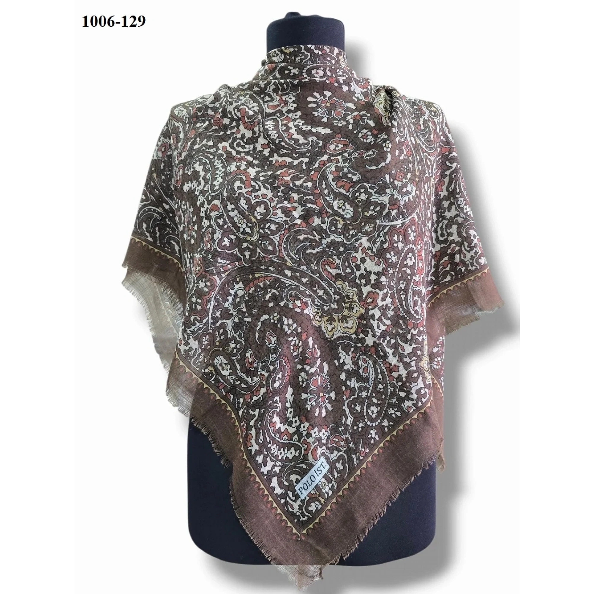 Polo İst Desenli Flamlı Pamuk Eşarp 1006-129