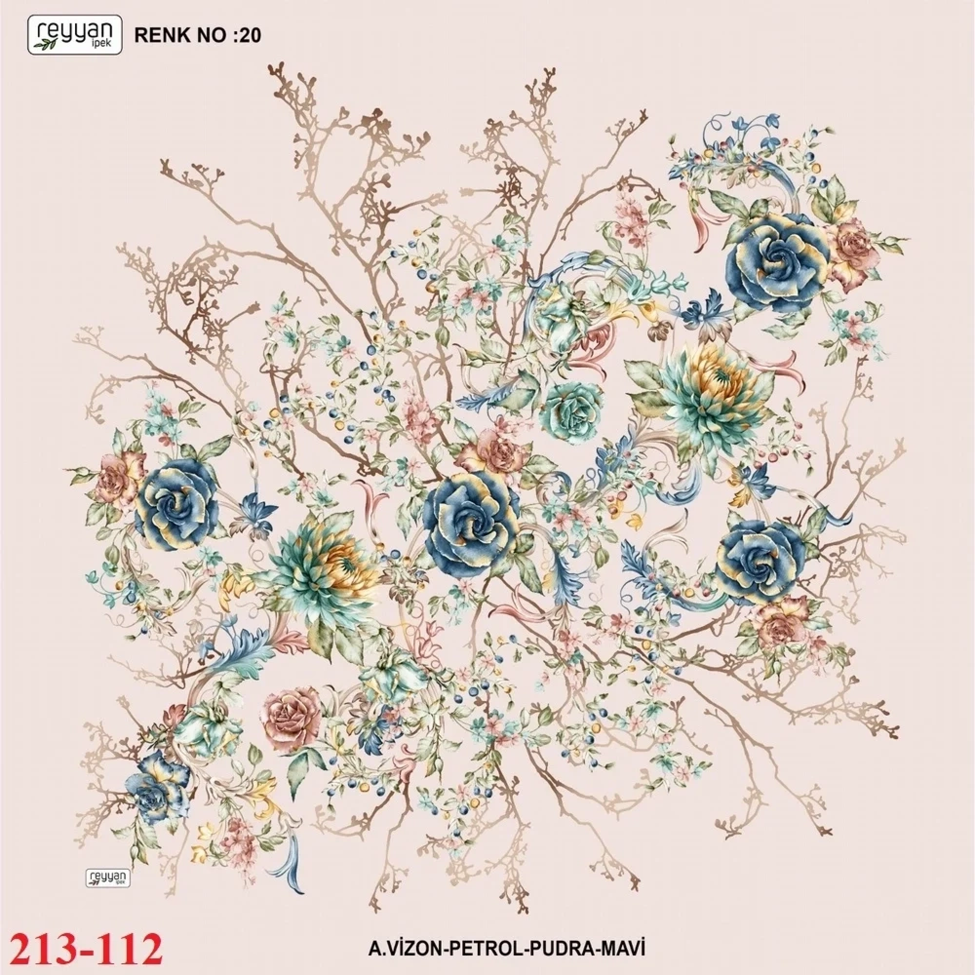 Reyyan İpek Desenli Oyalık Yazma 213-112