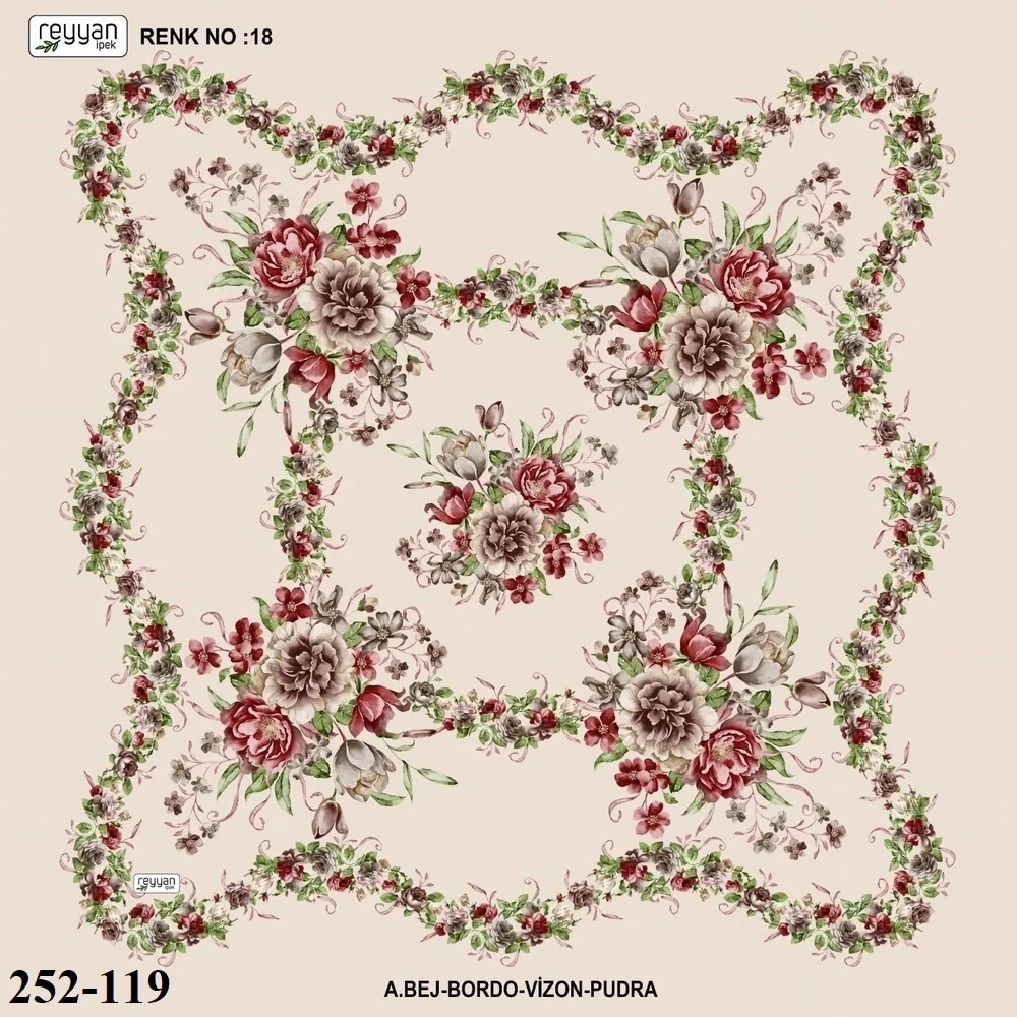Reyyan İpek Desenli Oyalık Yazma 252-119