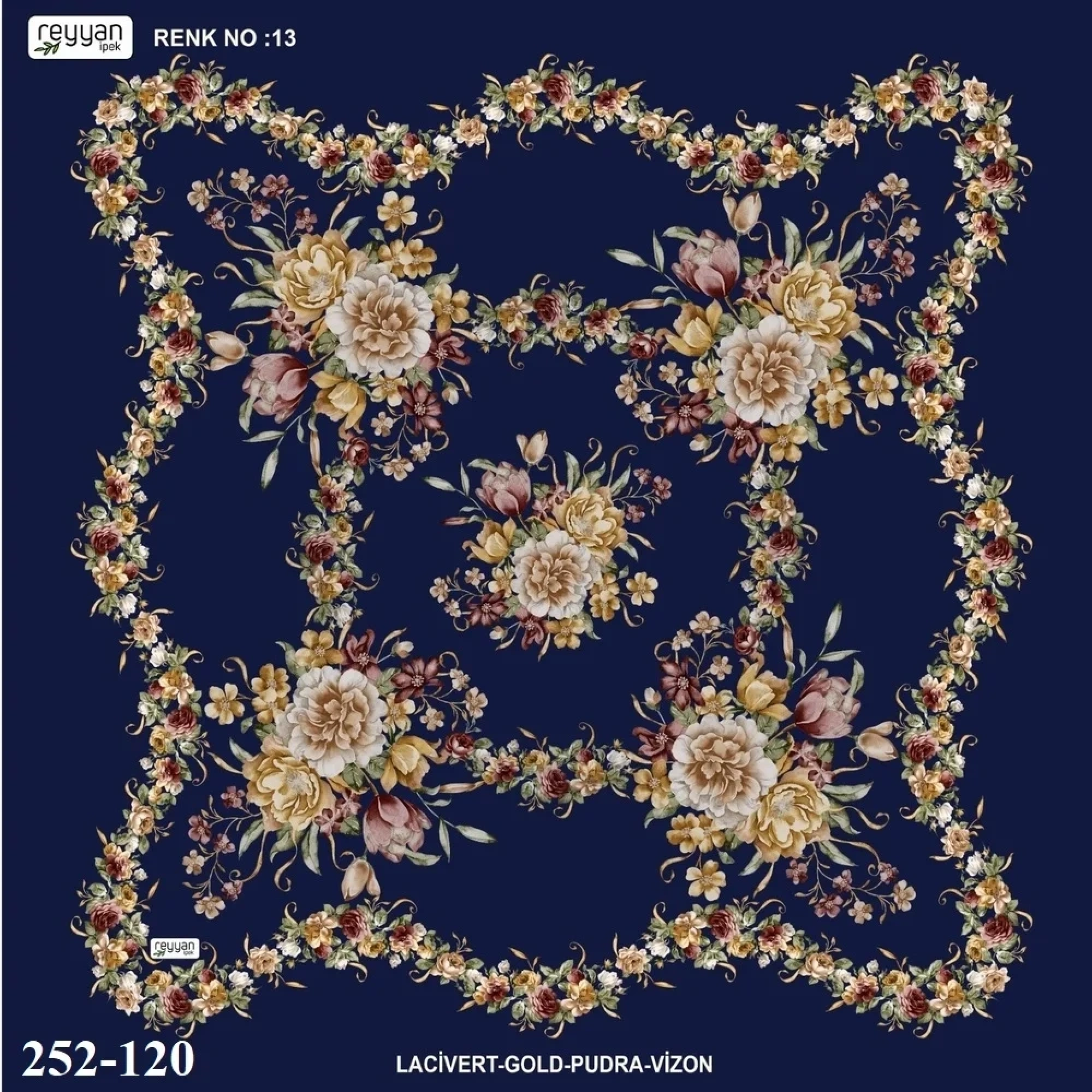 Reyyan İpek Desenli Oyalık Yazma 252-120