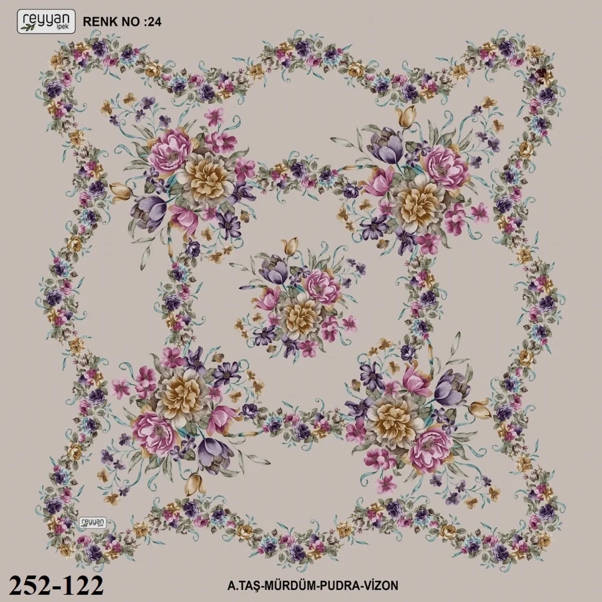 Reyyan İpek Desenli Oyalık Yazma 252-122