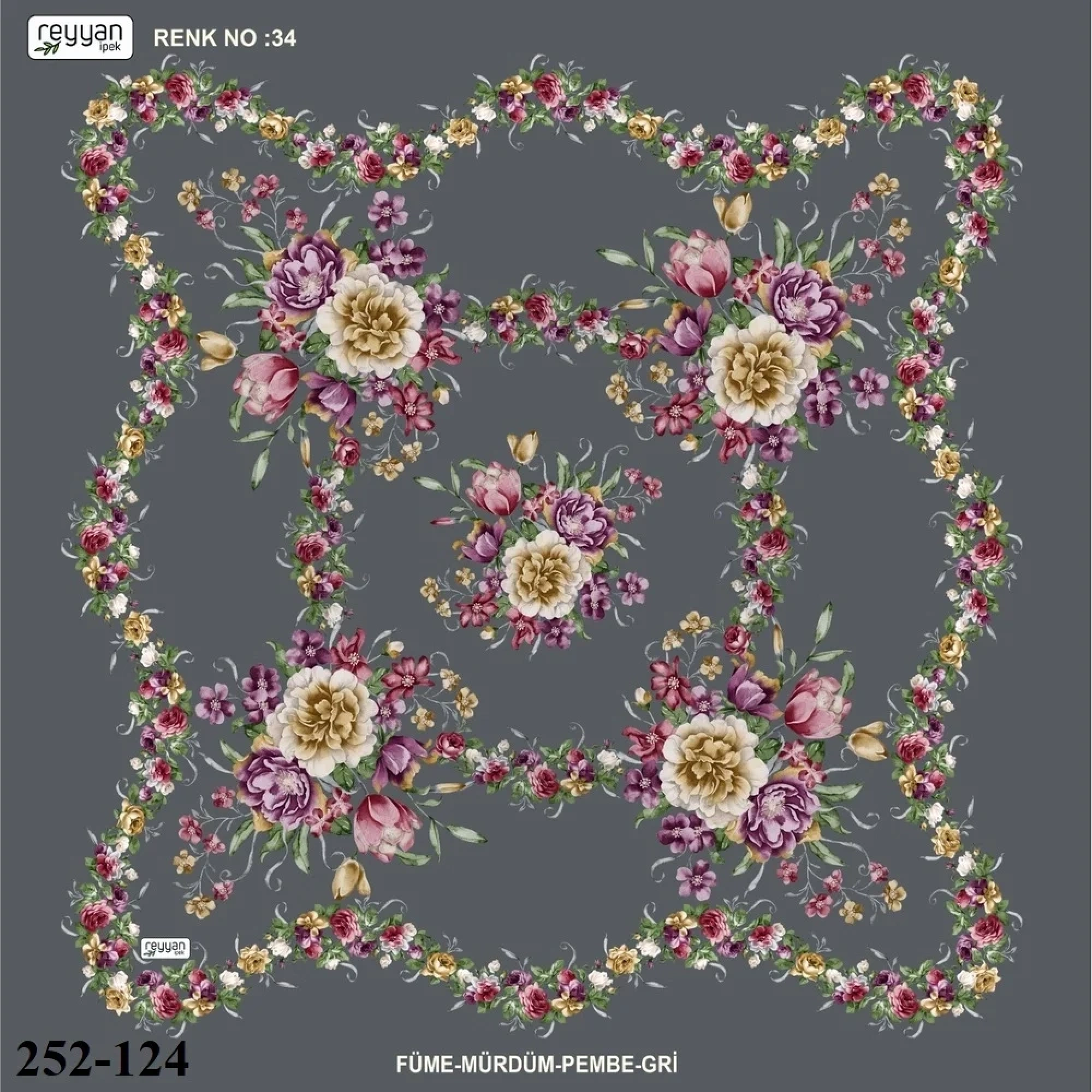 Reyyan İpek Desenli Oyalık Yazma 252-124