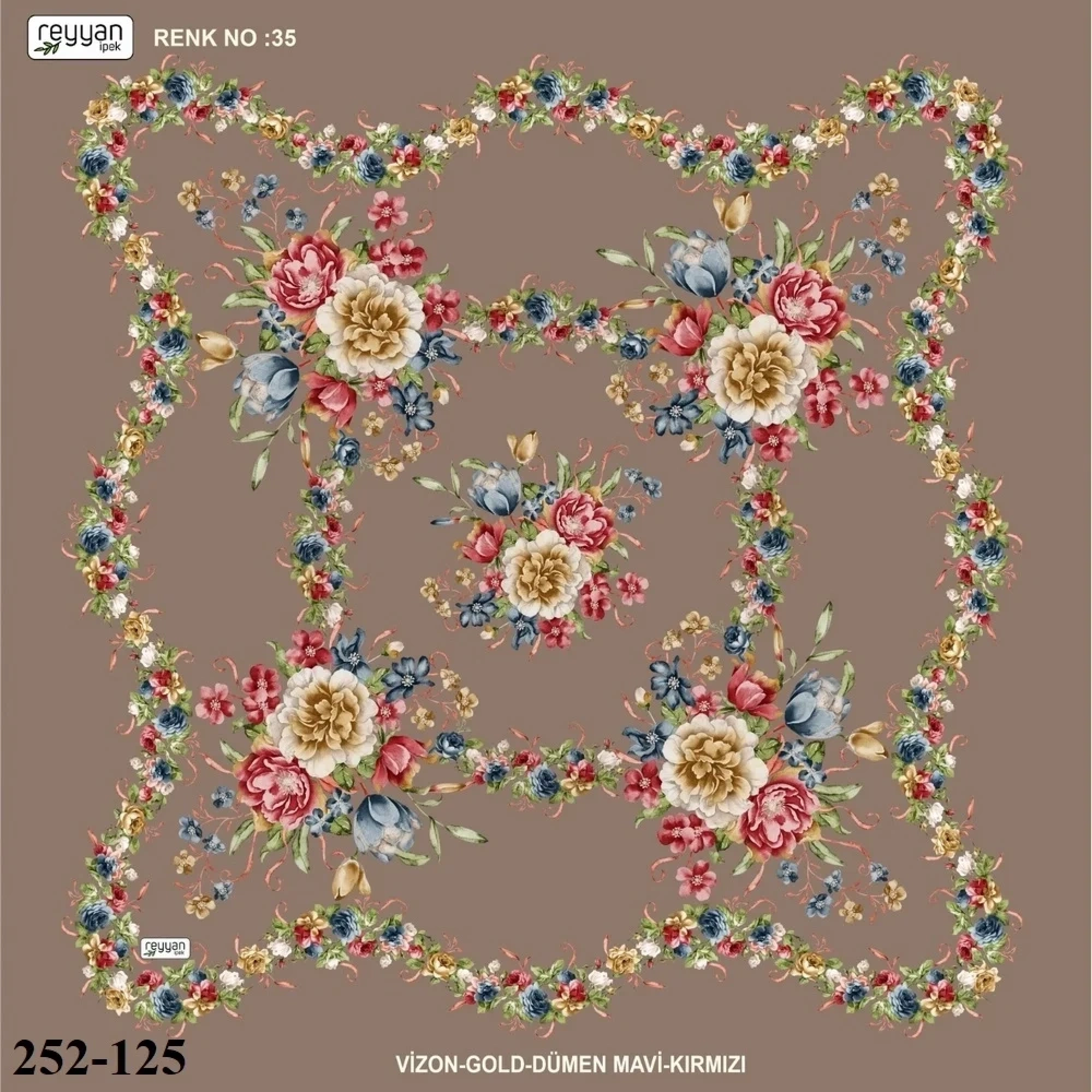 Reyyan İpek Desenli Oyalık Yazma 252-125