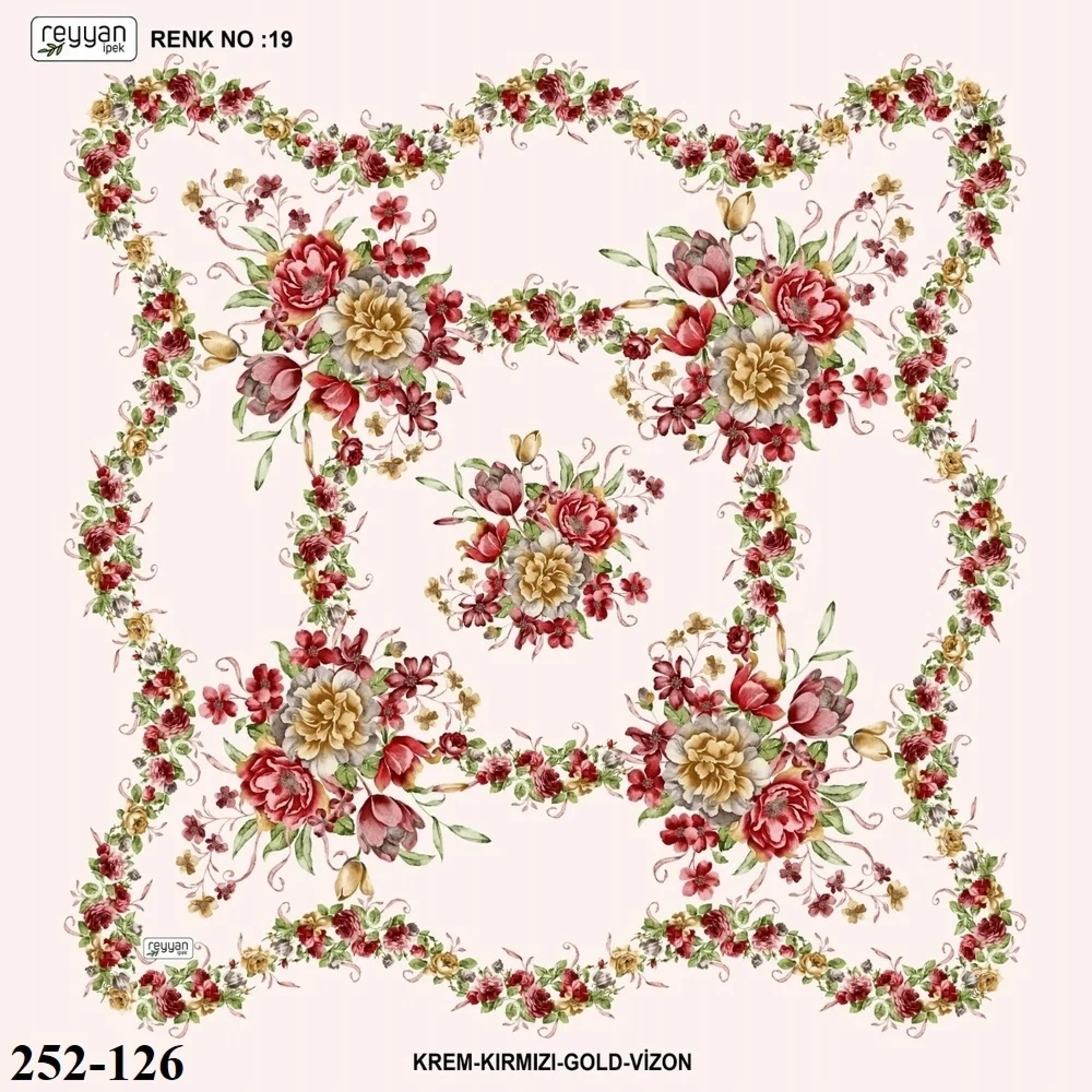 Reyyan İpek Desenli Oyalık Yazma 252-126