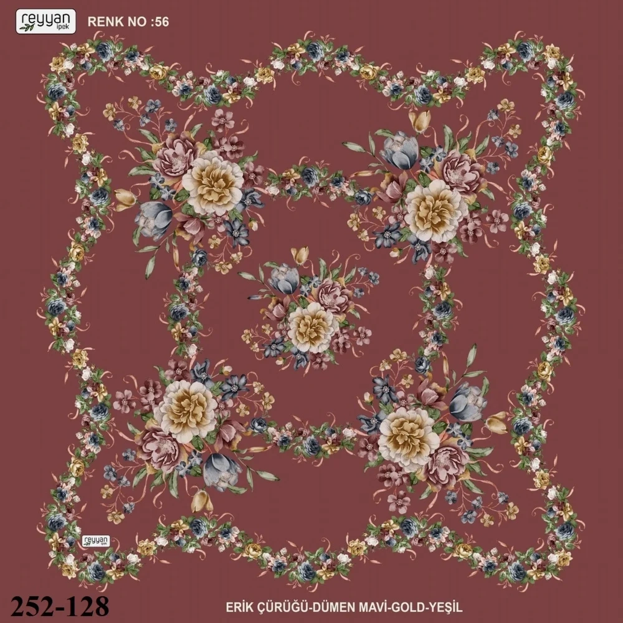 Reyyan İpek Desenli Oyalık Yazma 252-128