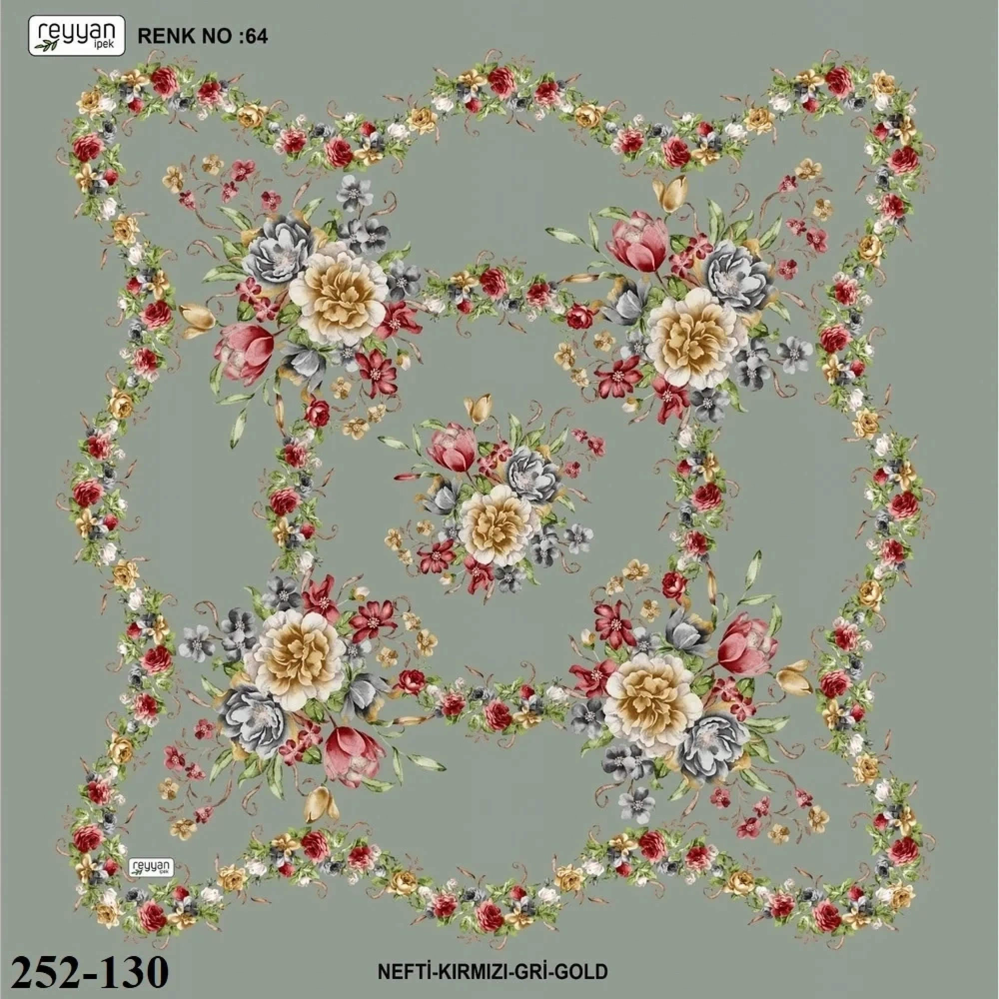 Reyyan İpek Desenli Oyalık Yazma 252-130