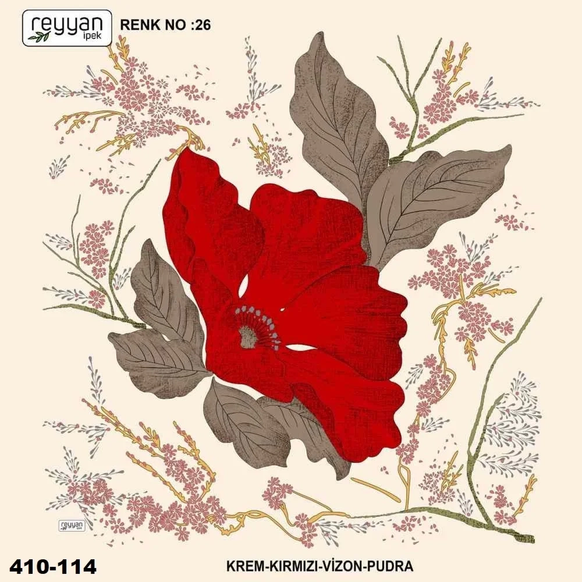 Reyyan İpek Desenli Oyalık Yazma 410-114