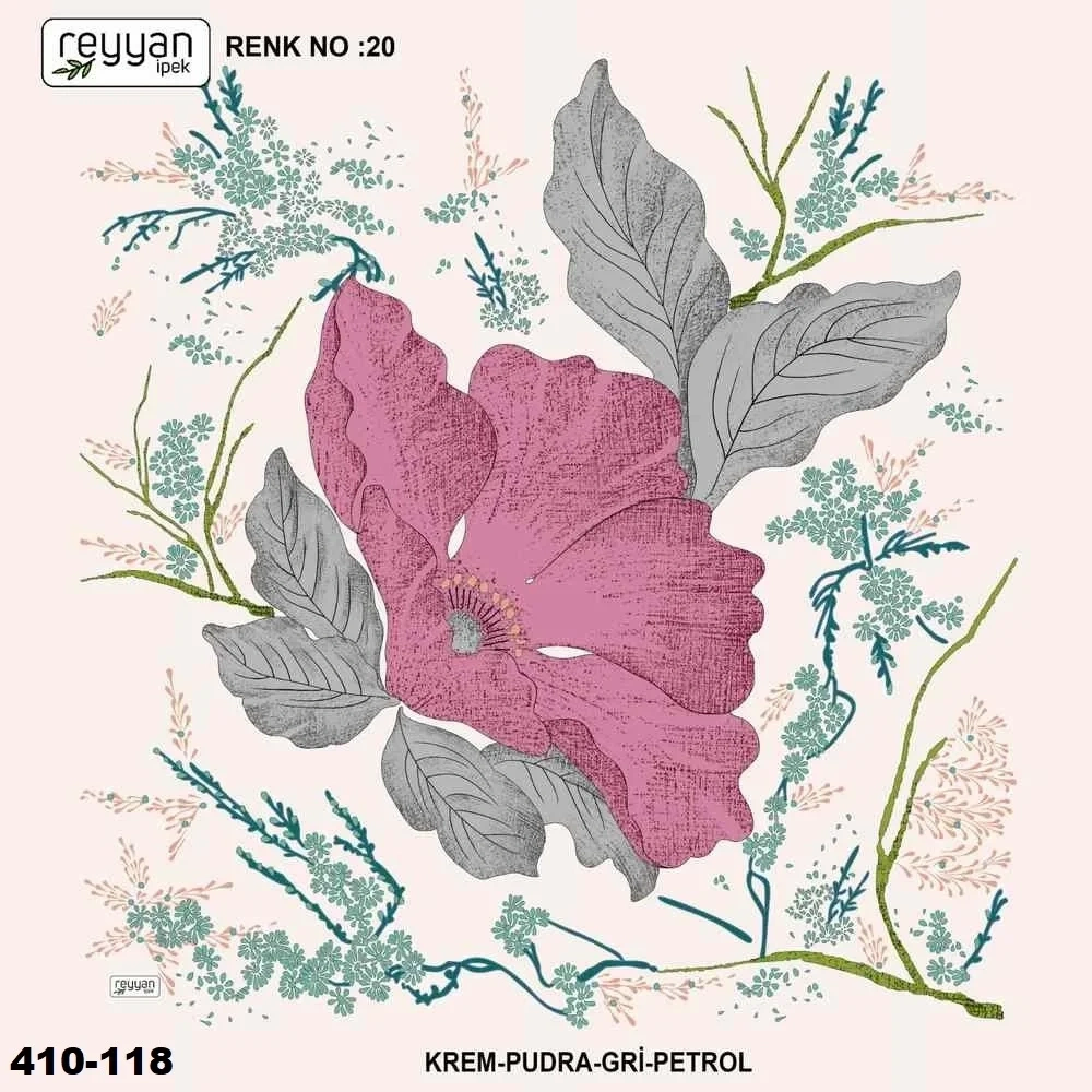 Reyyan İpek Desenli Oyalık Yazma 410-118