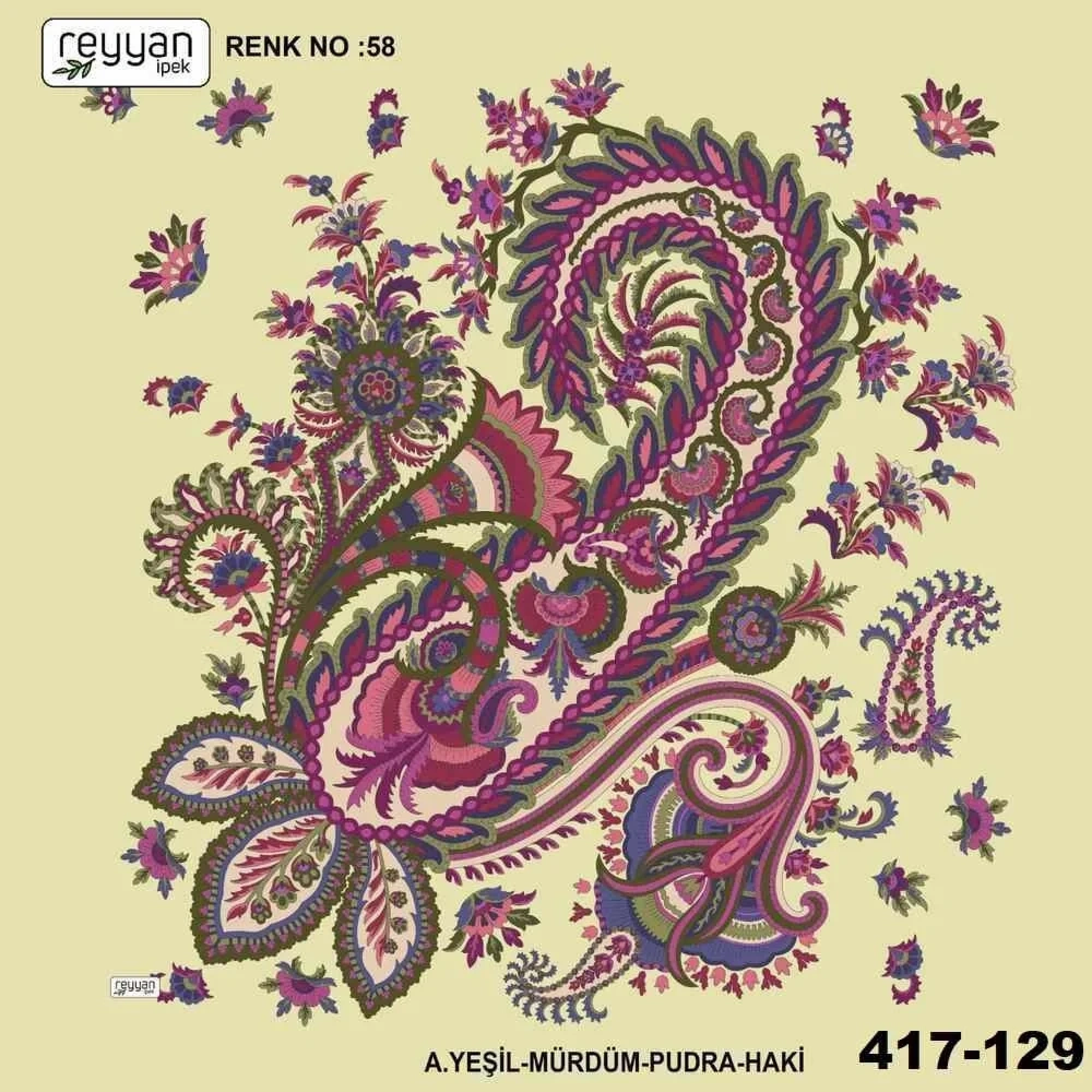 Reyyan İpek Desenli Oyalık Yazma 417-129