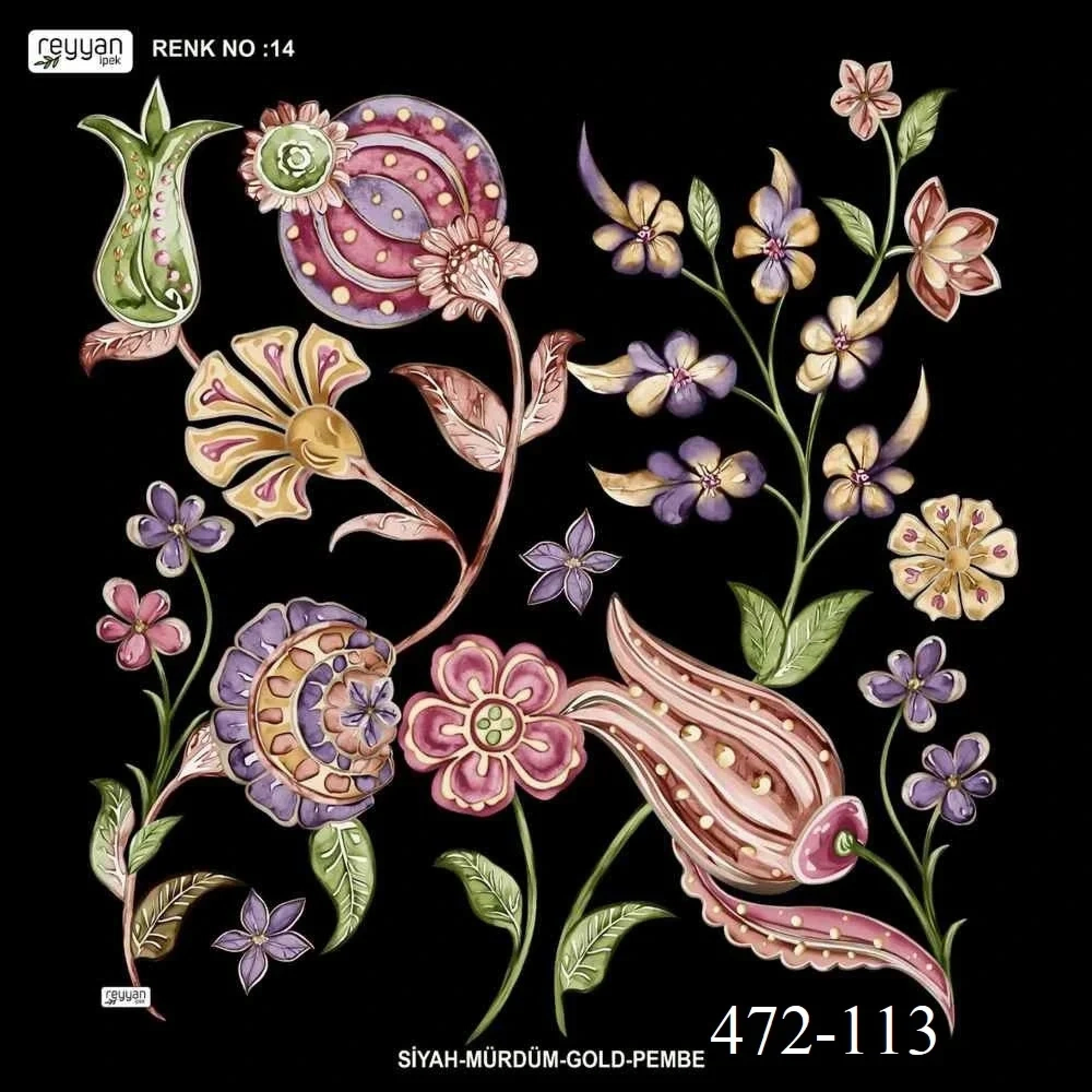 Reyyan İpek Desenli Oyalık Yazma 472-113
