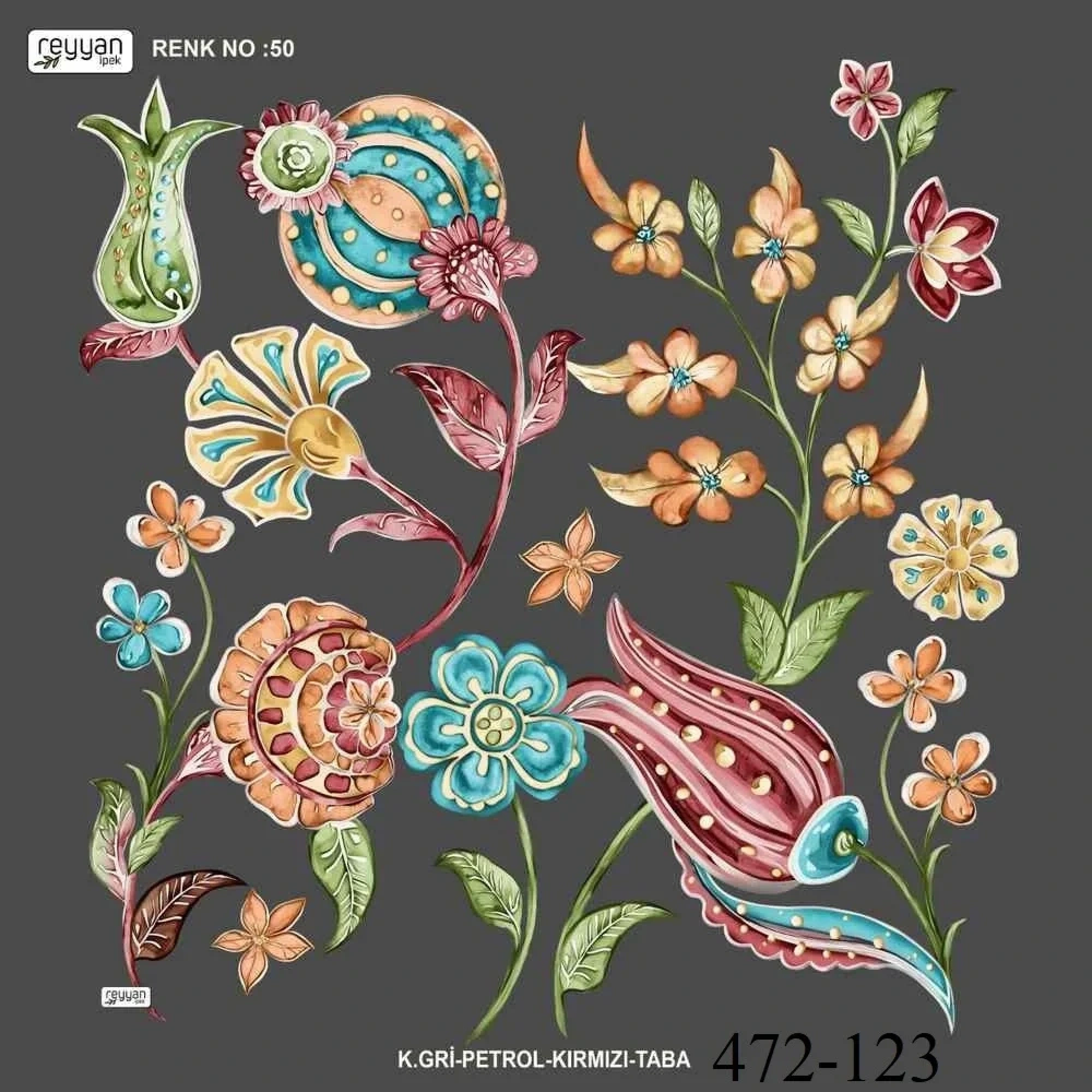 Reyyan İpek Desenli Oyalık Yazma 472-123