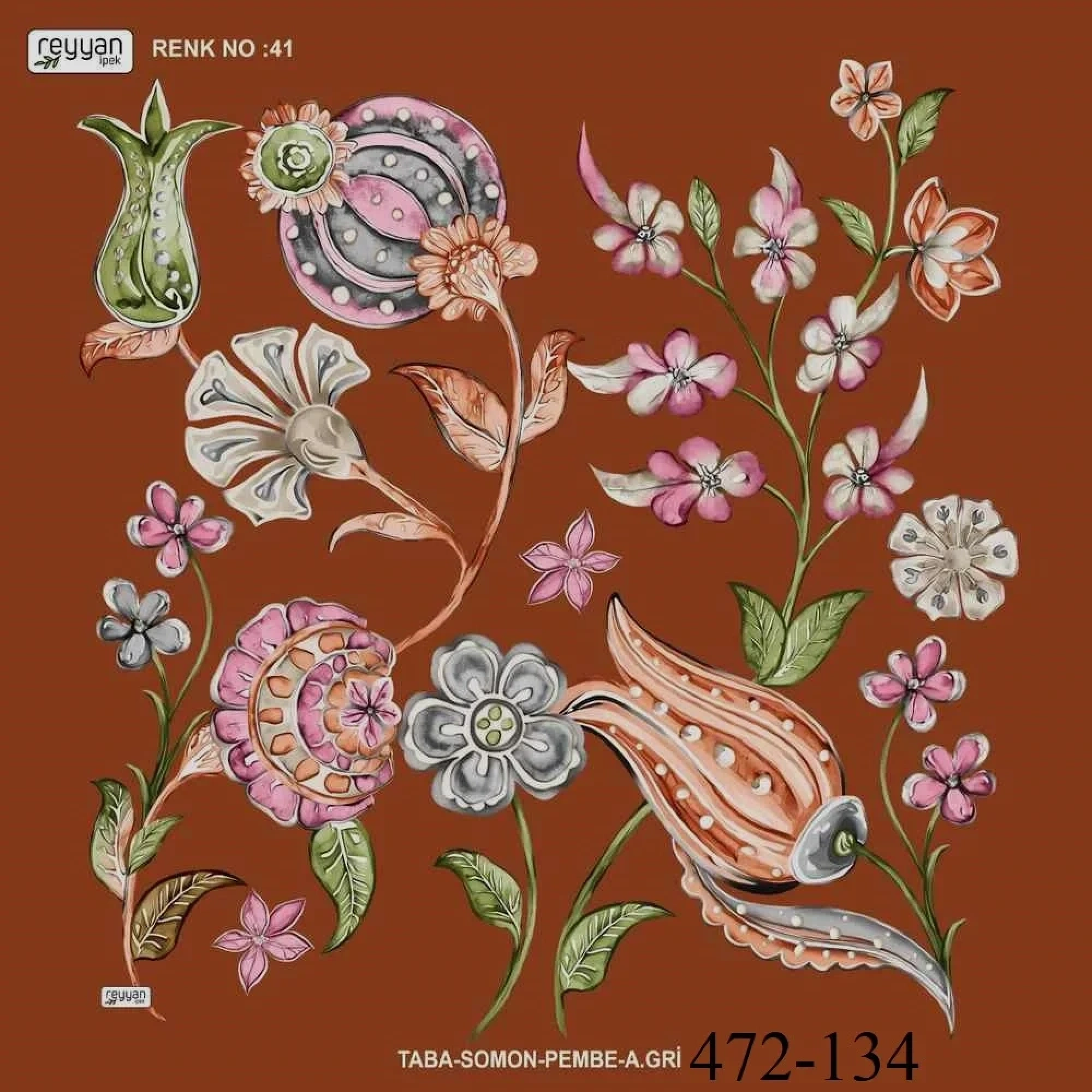 Reyyan İpek Desenli Oyalık Yazma 472-134