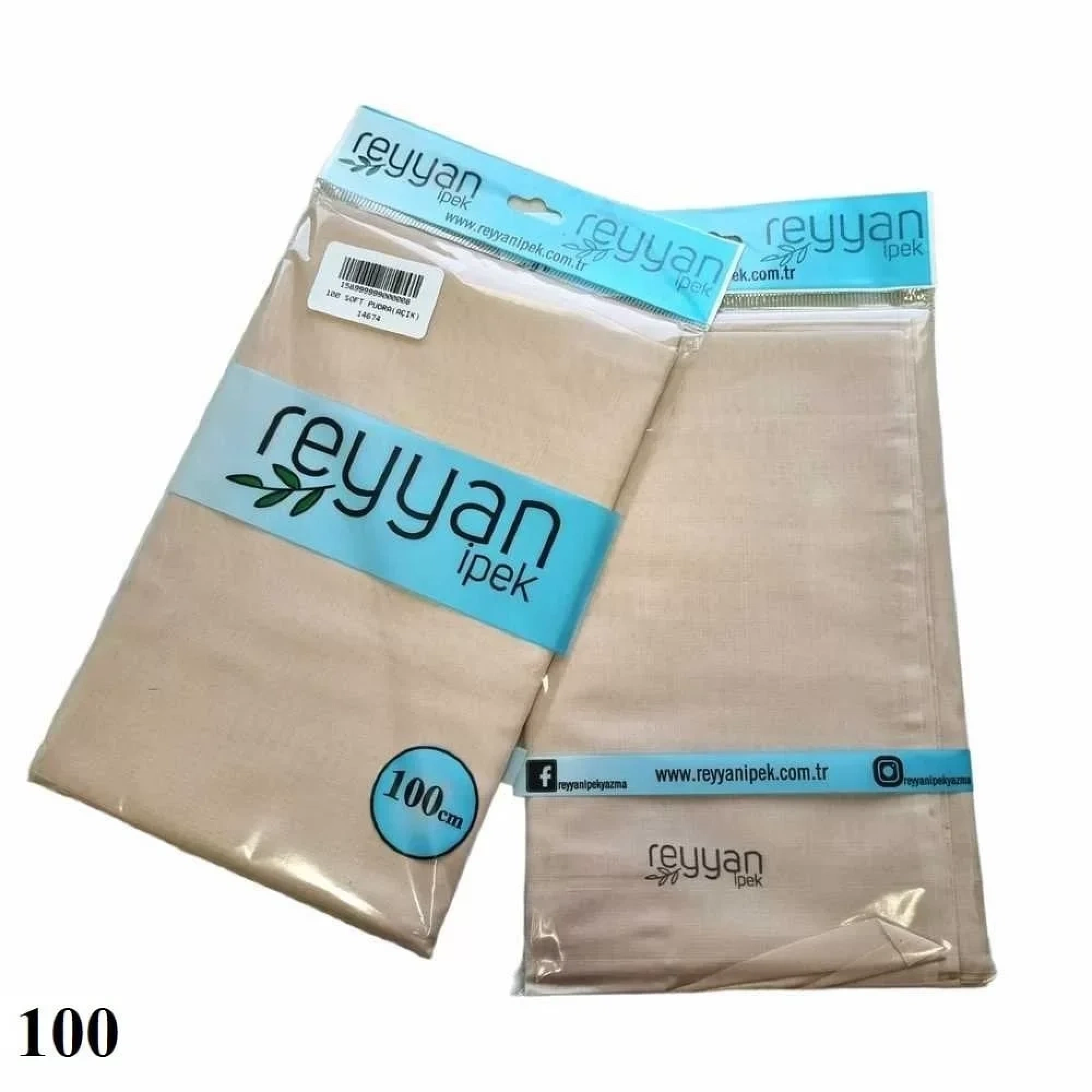 Reyyan İpek Düz Renk Oyalık Yazma 100 Soft Pudra