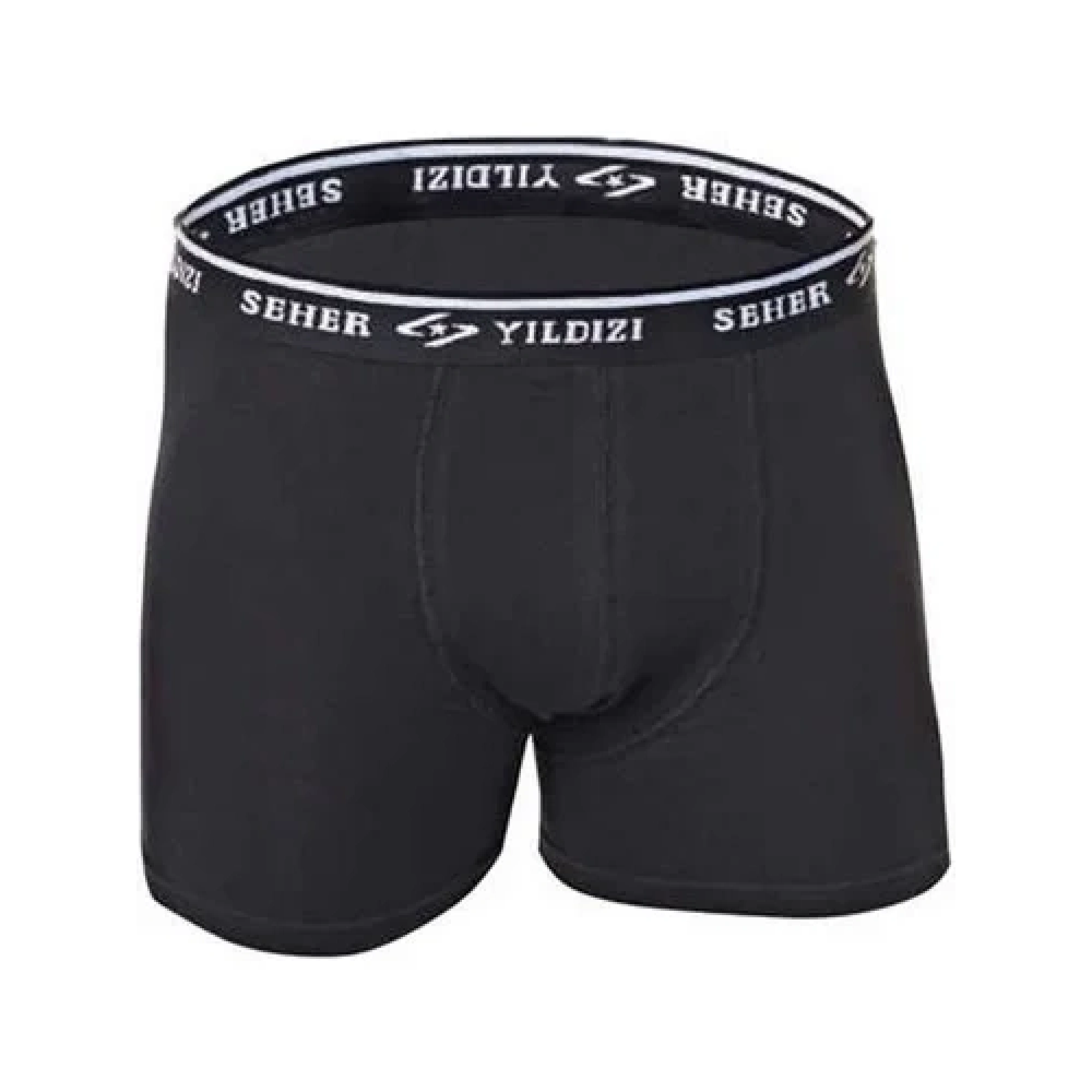 Seher Yıldızı Likralı Erkek Boxer Siyah 1 Adet
