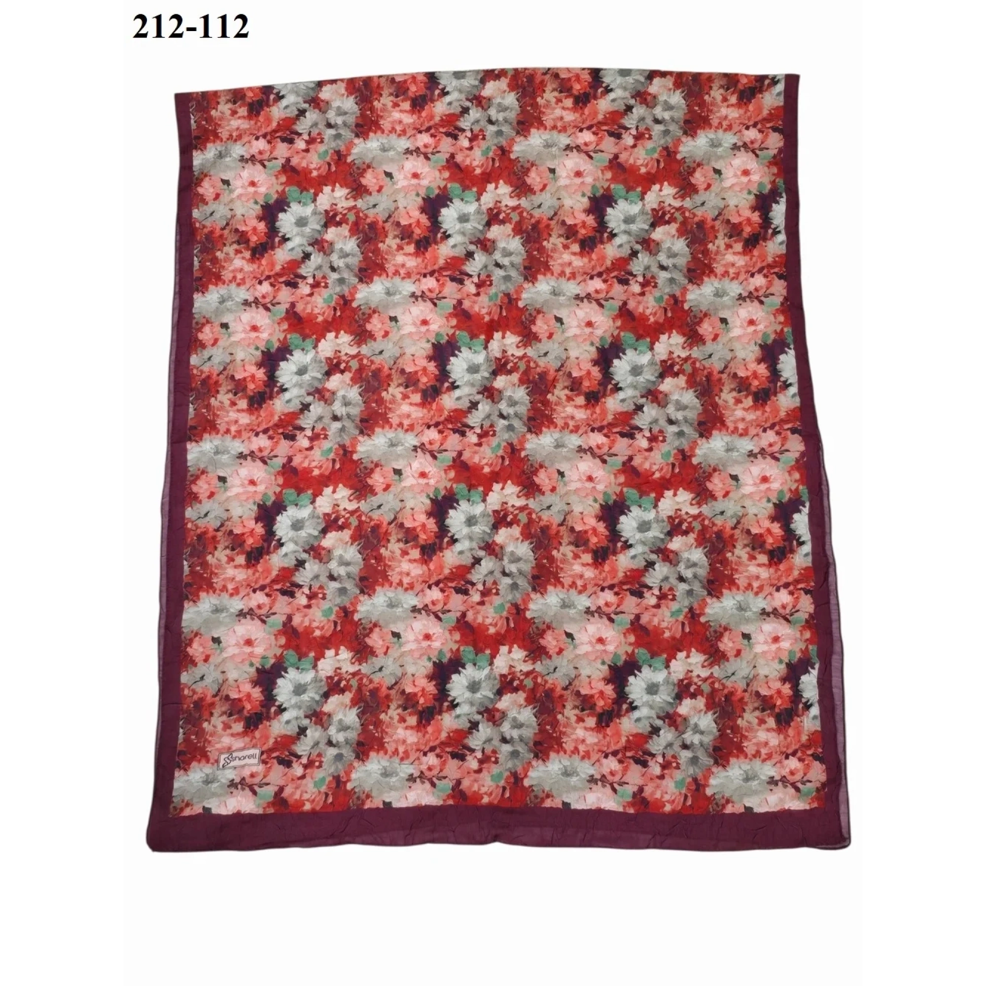 Sharell Bambu Kraş Pamuk Şal (Bordo) 212-112