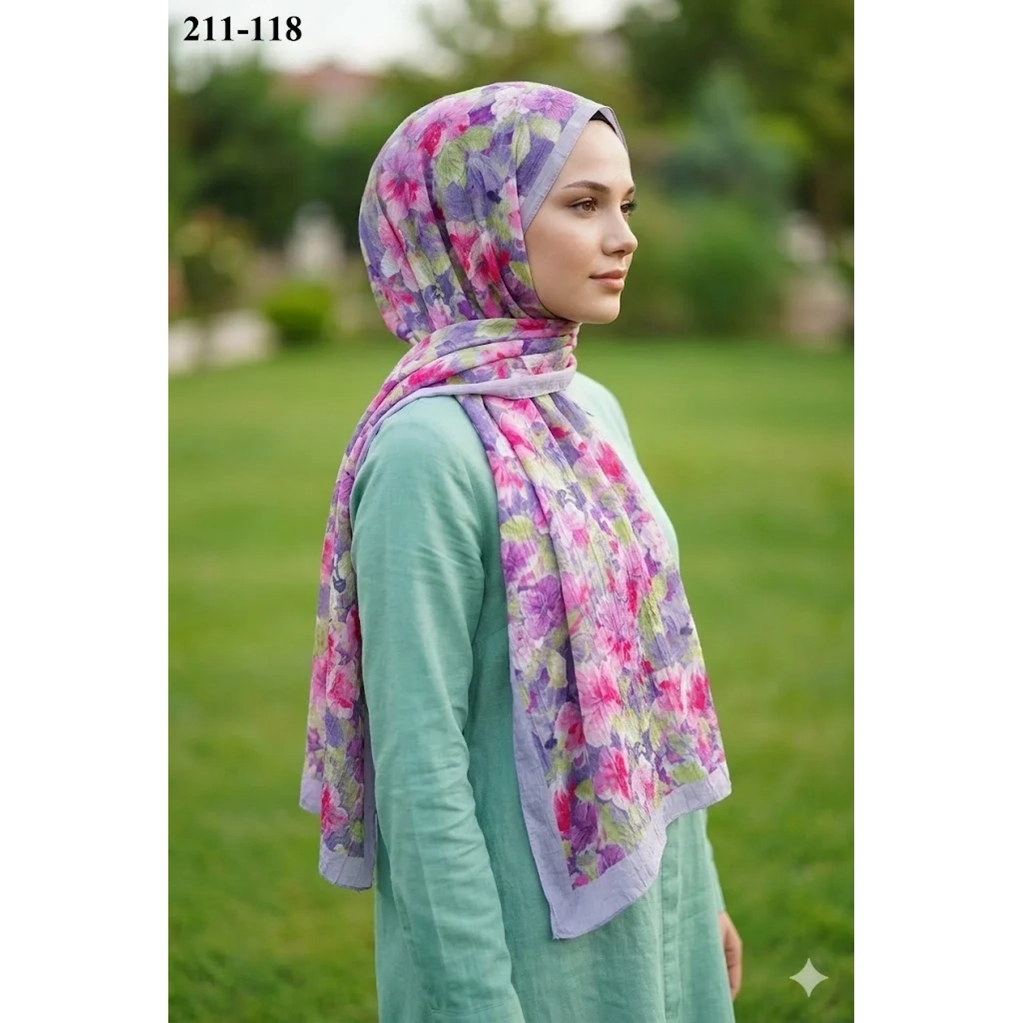 Sharell Bambu Kraş Pamuk Şal (Lila) 211-118
